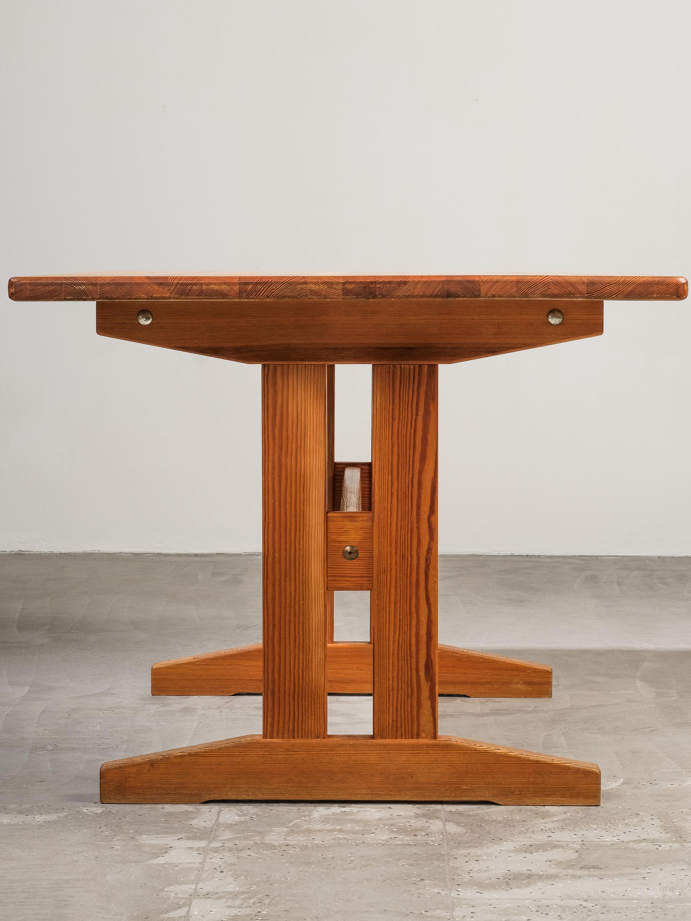 Mesa de comedor de pino macizo escandinavo de Erik Wørts para Ikea, años 70 en venta 3