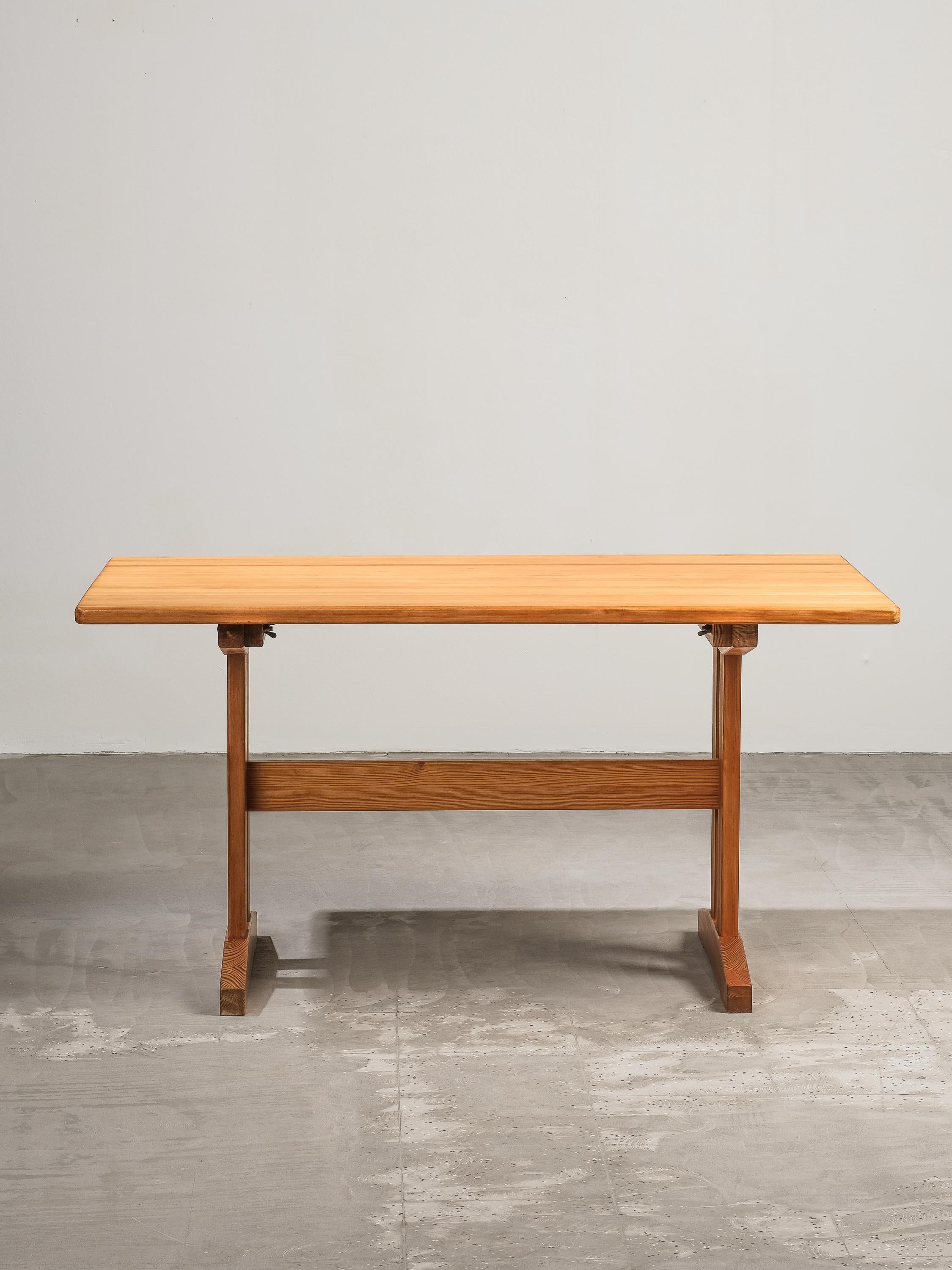 Mesa de comedor de pino macizo escandinavo de Erik Wørts para Ikea, años 70 en venta 2