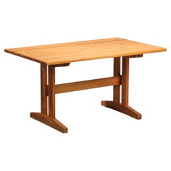 Table de salle à manger en pin massif scandinave par Erik Wørts pour Ikea, années 1970