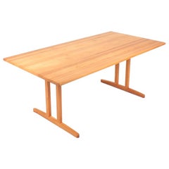 Table de salle à manger en pin scandinave massif par Sborg Furniture, années 1960