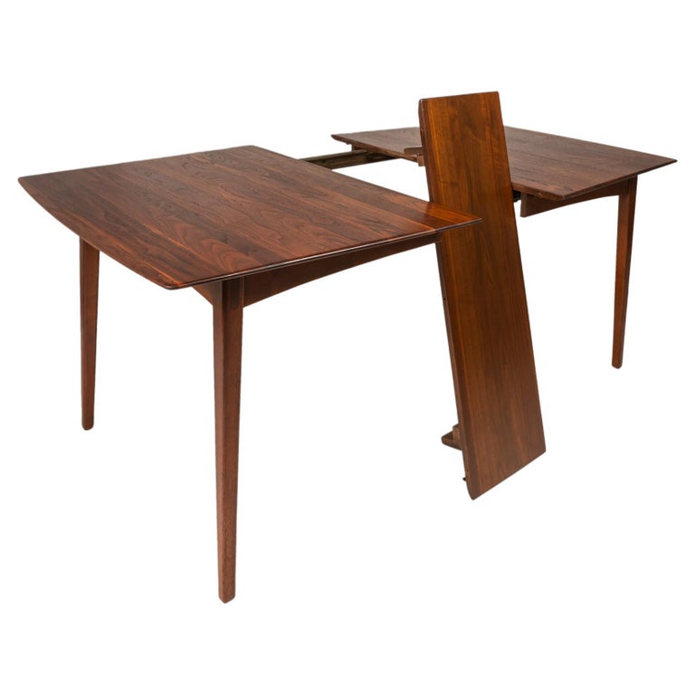 Russel Wright for Conant Ball dining table in solid walnut, 1960s, offered by ABT Modern