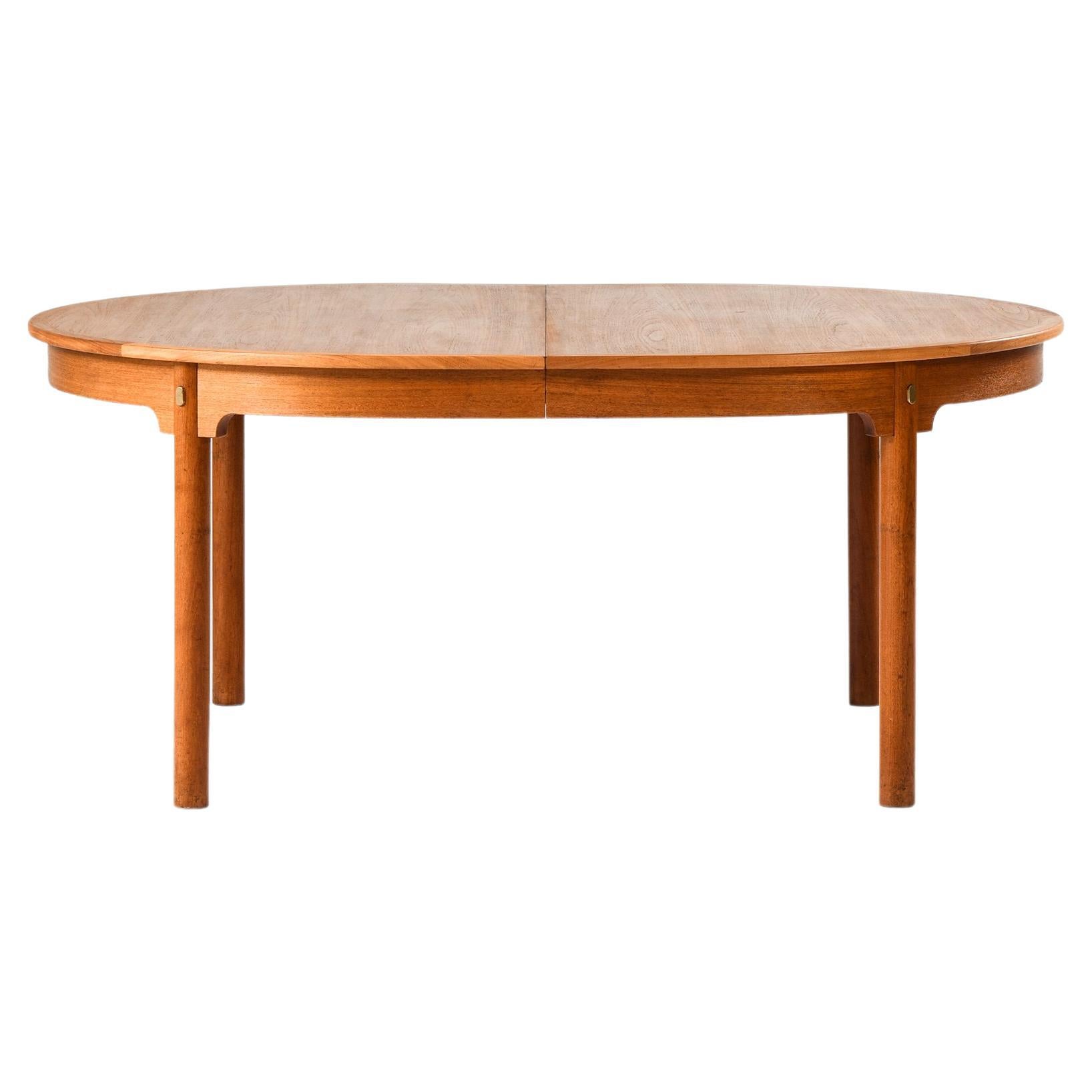 Table de salle à manger en teck et laiton par Børge Mogensen, 1959 en vente