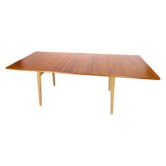 Dining Table in Teak and Oak with Extensions Designed by Hans J. Wegner