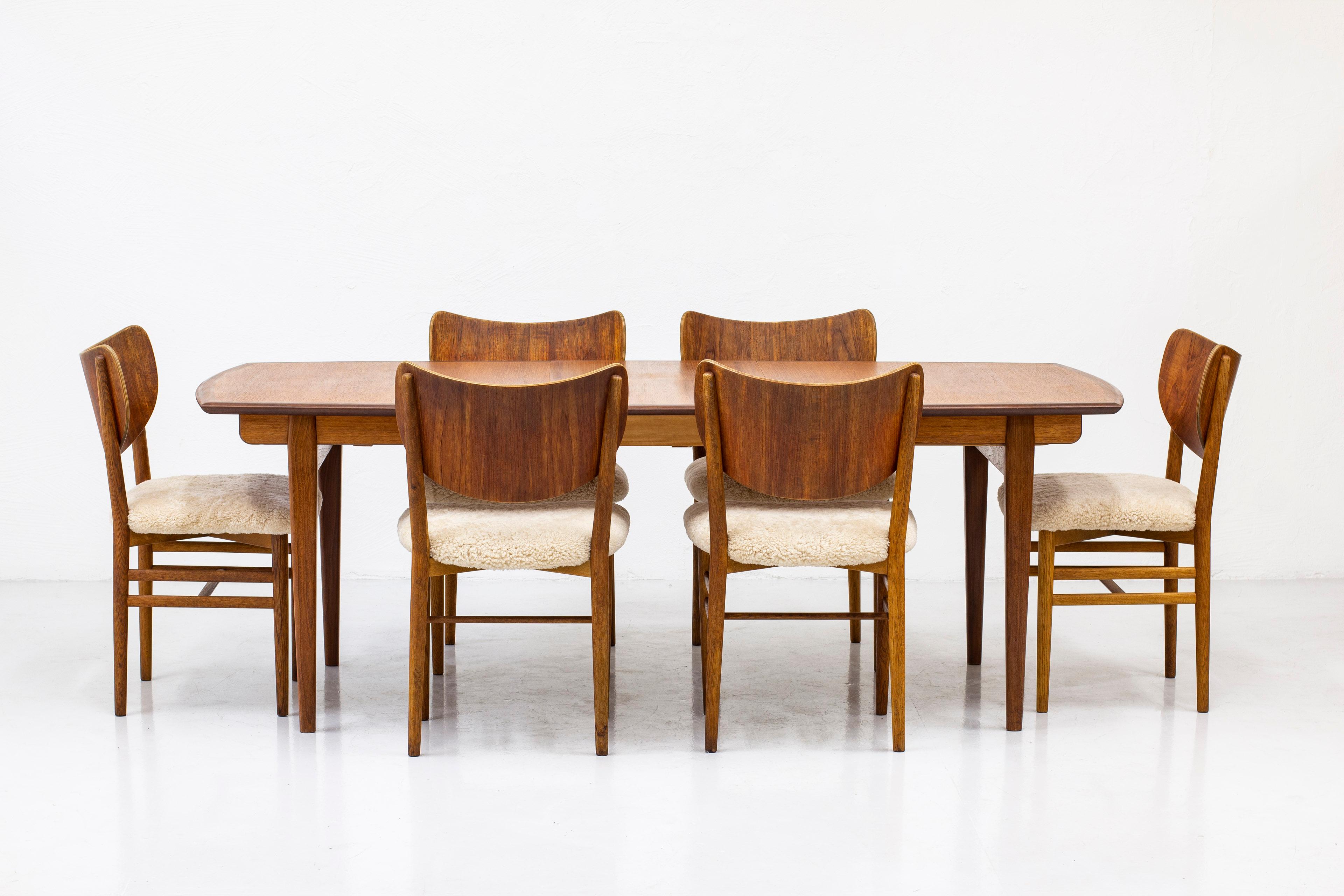 Danish Dining Table in Teak and Walnut by Gustav Bahus, Norway, 1950s
