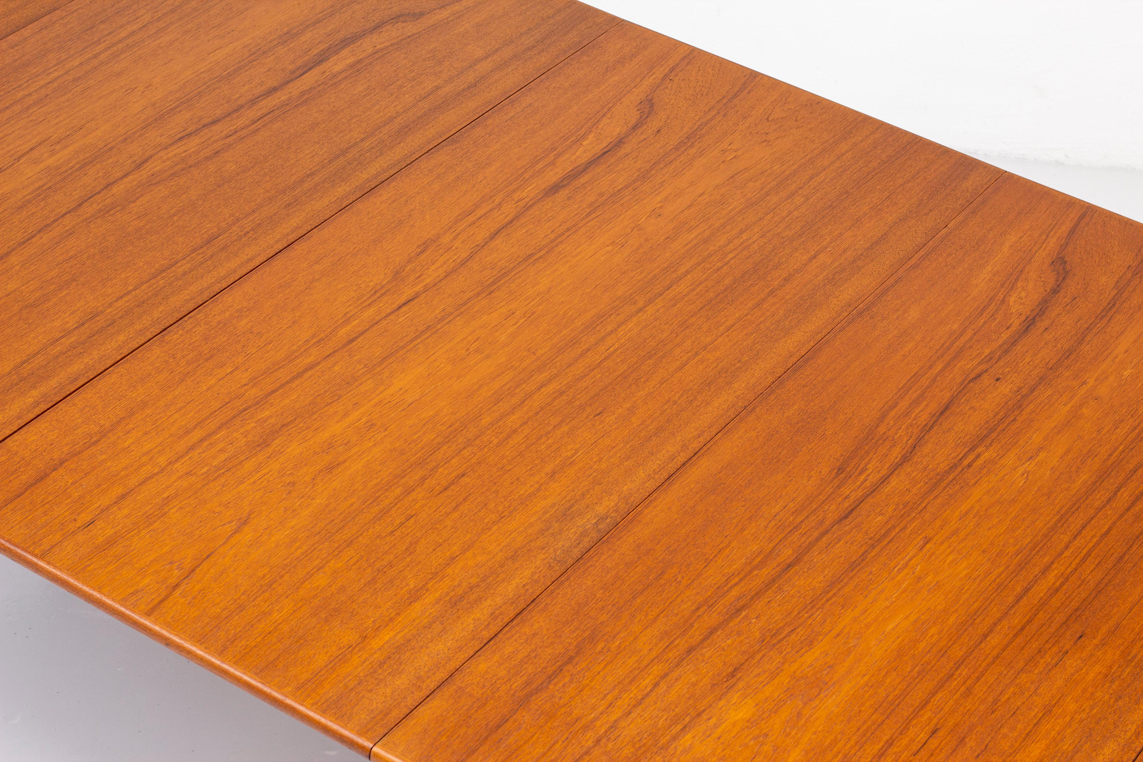 Dining Table in Teak by Cabinet Maker Ludvig Pontoppidan, Denmark, 1950s 4