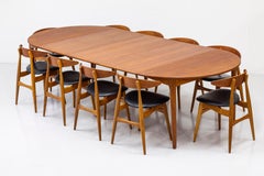 Dining Table in Teak by Cabinet Maker Ludvig Pontoppidan, Denmark, 1950s