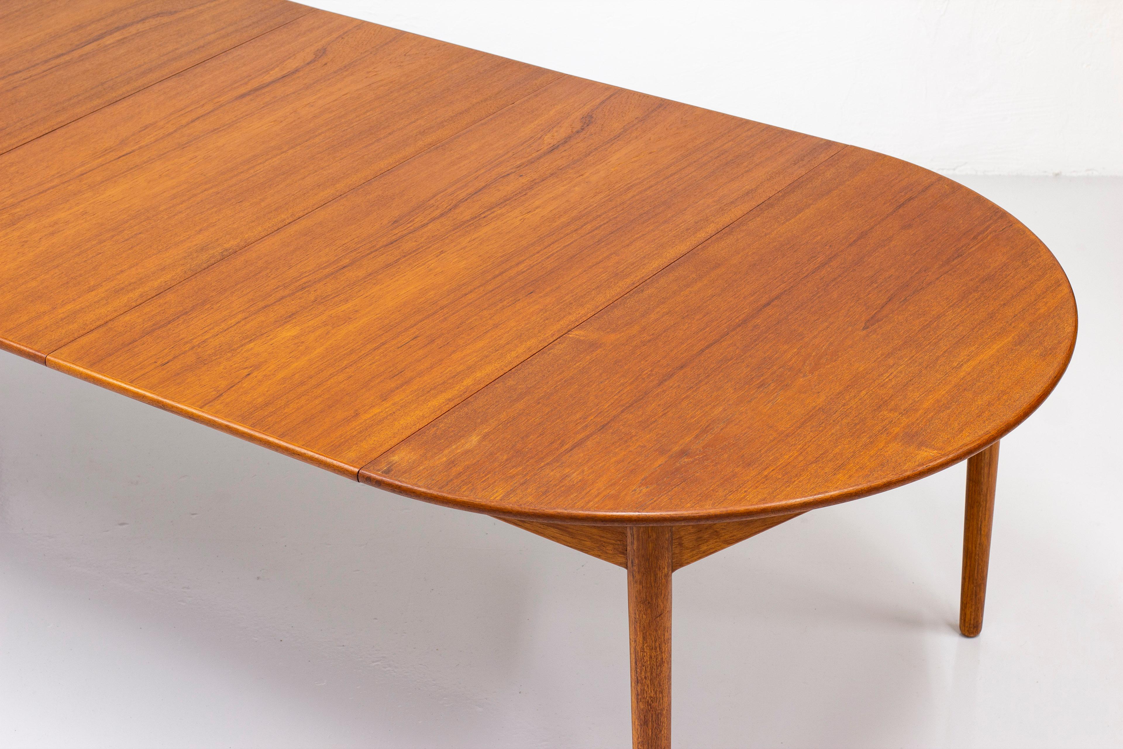 Dining Table in Teak by Cabinet Maker Ludvig Pontoppidan, Denmark, 1950s 3