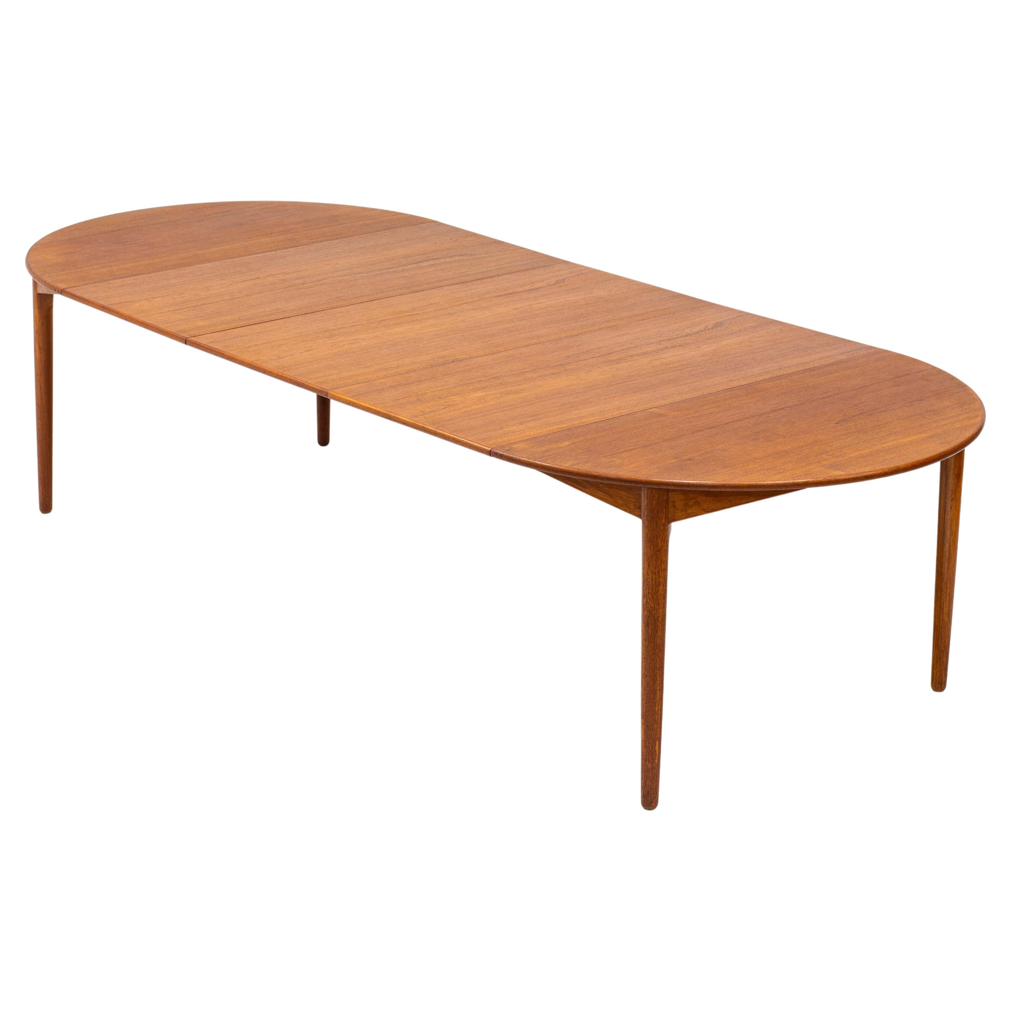 Dining Table in Teak by Cabinet Maker Ludvig Pontoppidan, Denmark, 1950s