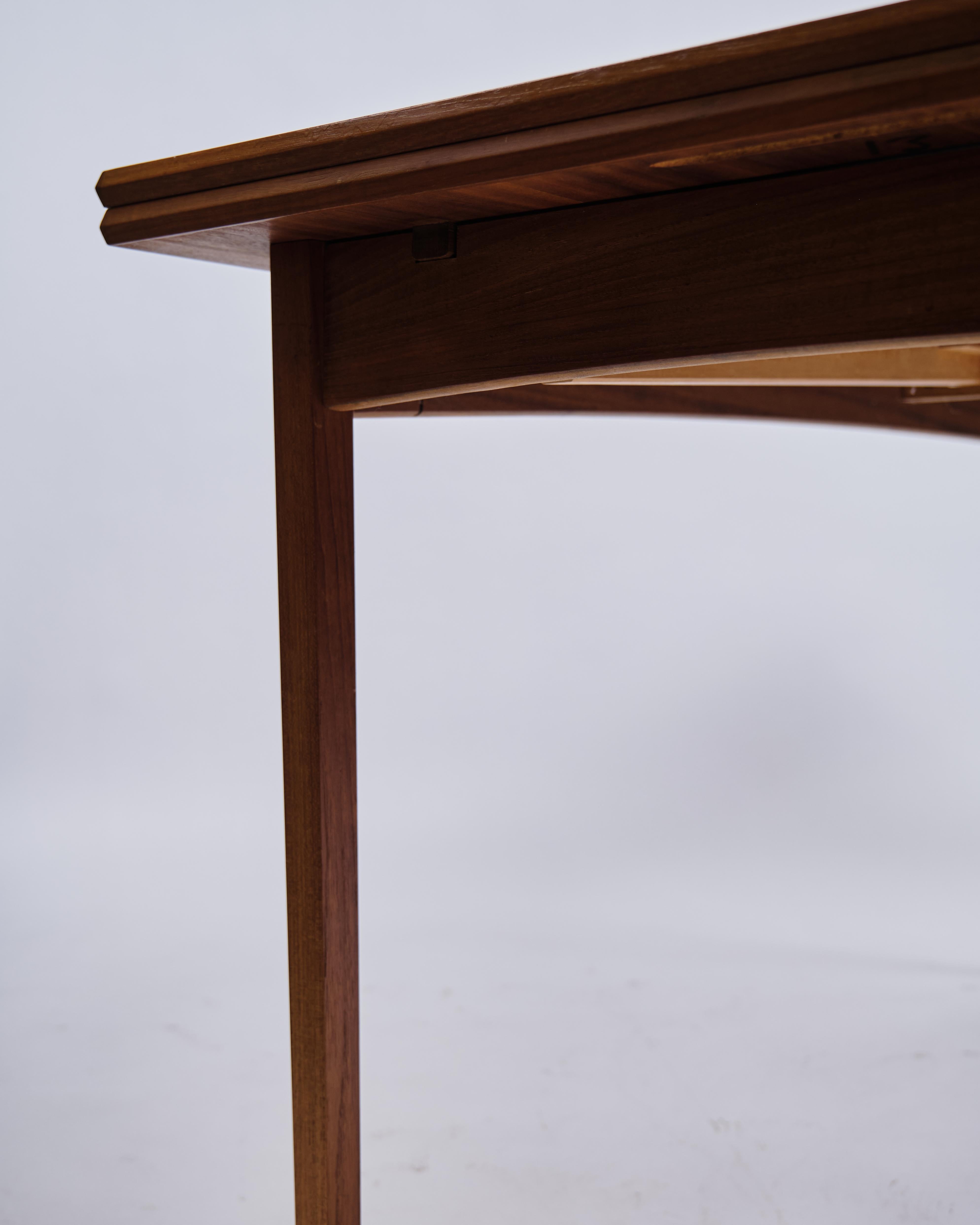 Dining Table In Teak With Dutch Extensions, Danish Cabinet Marker From 1960s For Sale 3