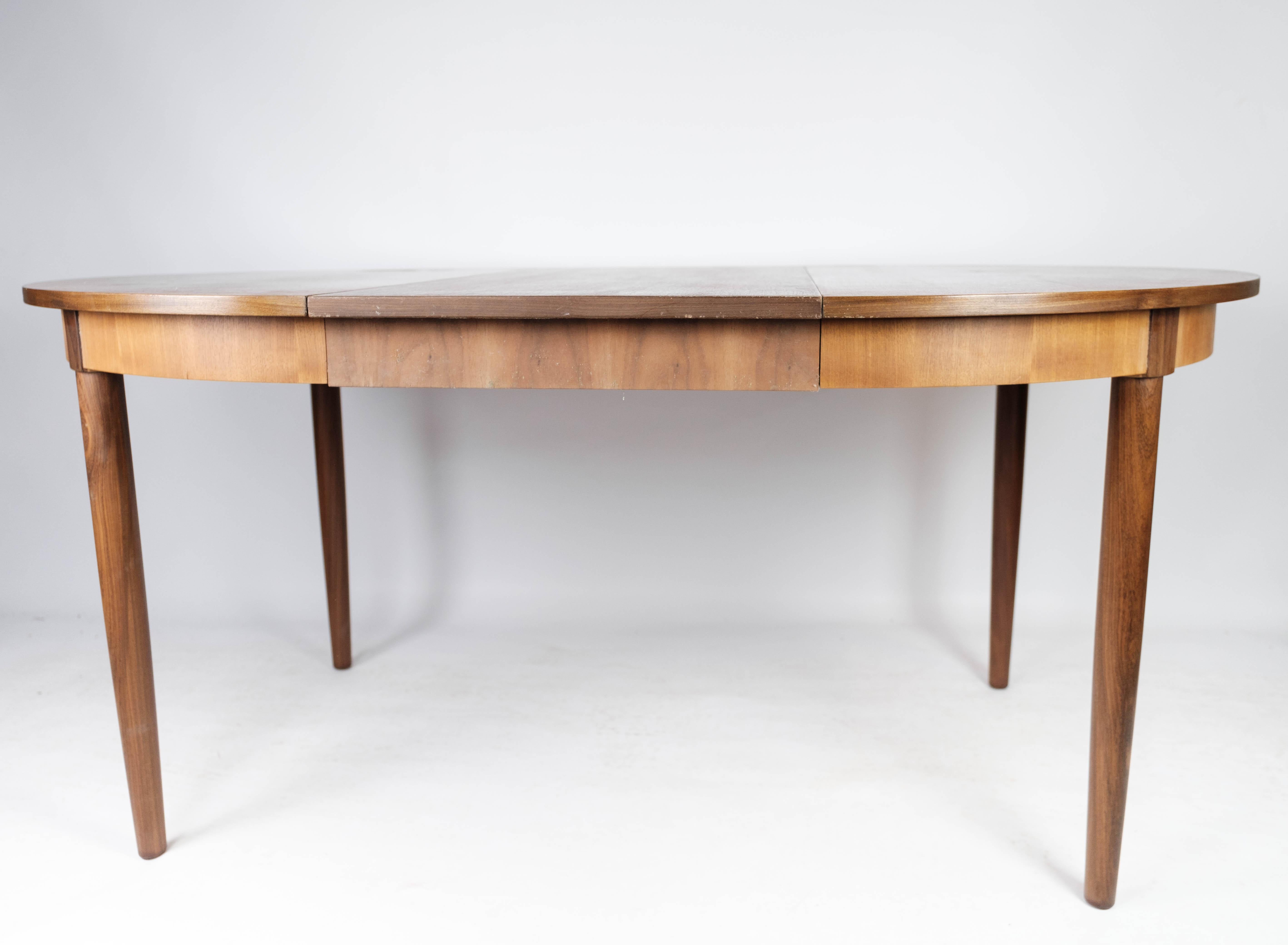 Dining Table Made In Teak With Extensions, Danish Design From 1960s For Sale 5