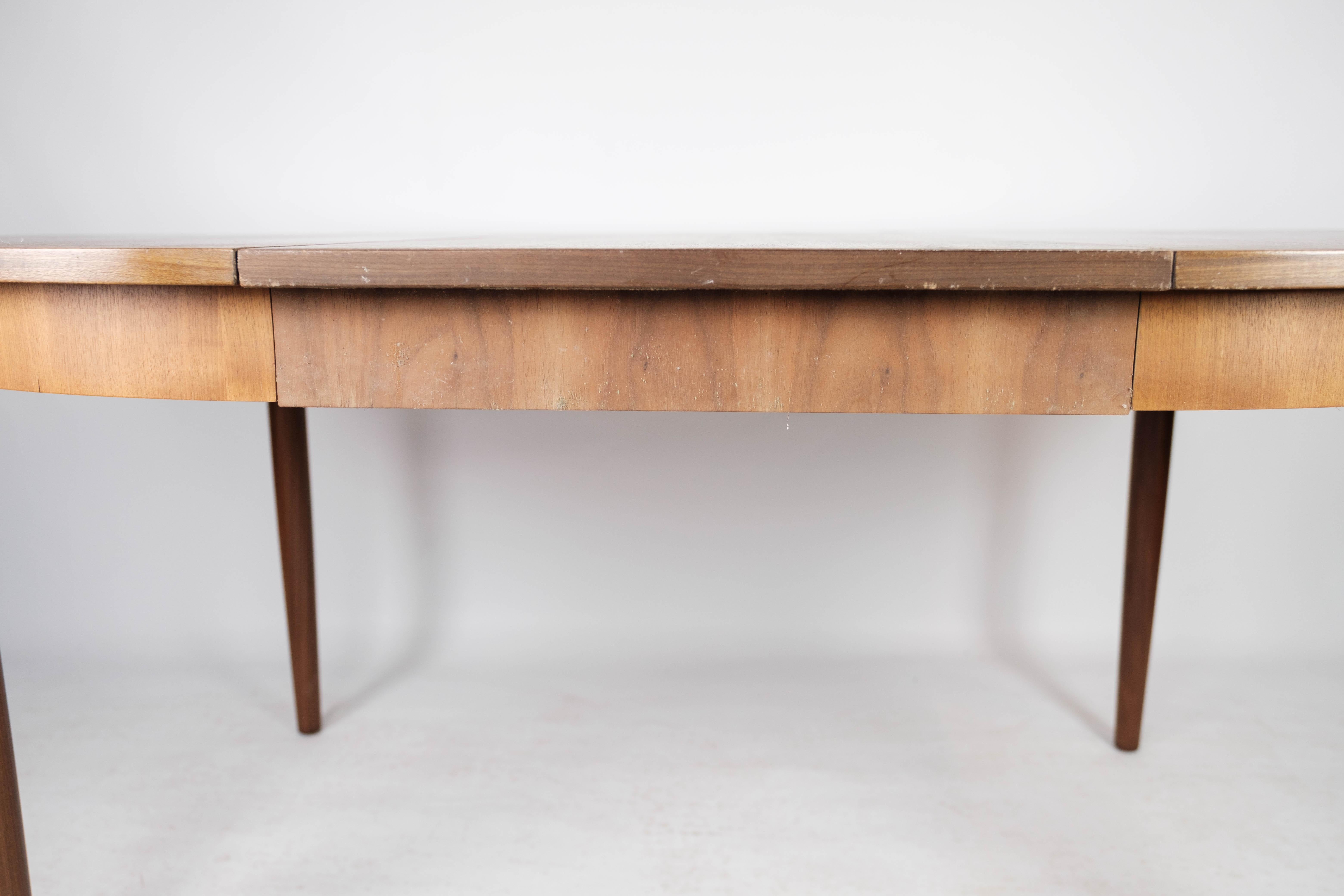 Dining Table Made In Teak With Extensions, Danish Design From 1960s For Sale 8