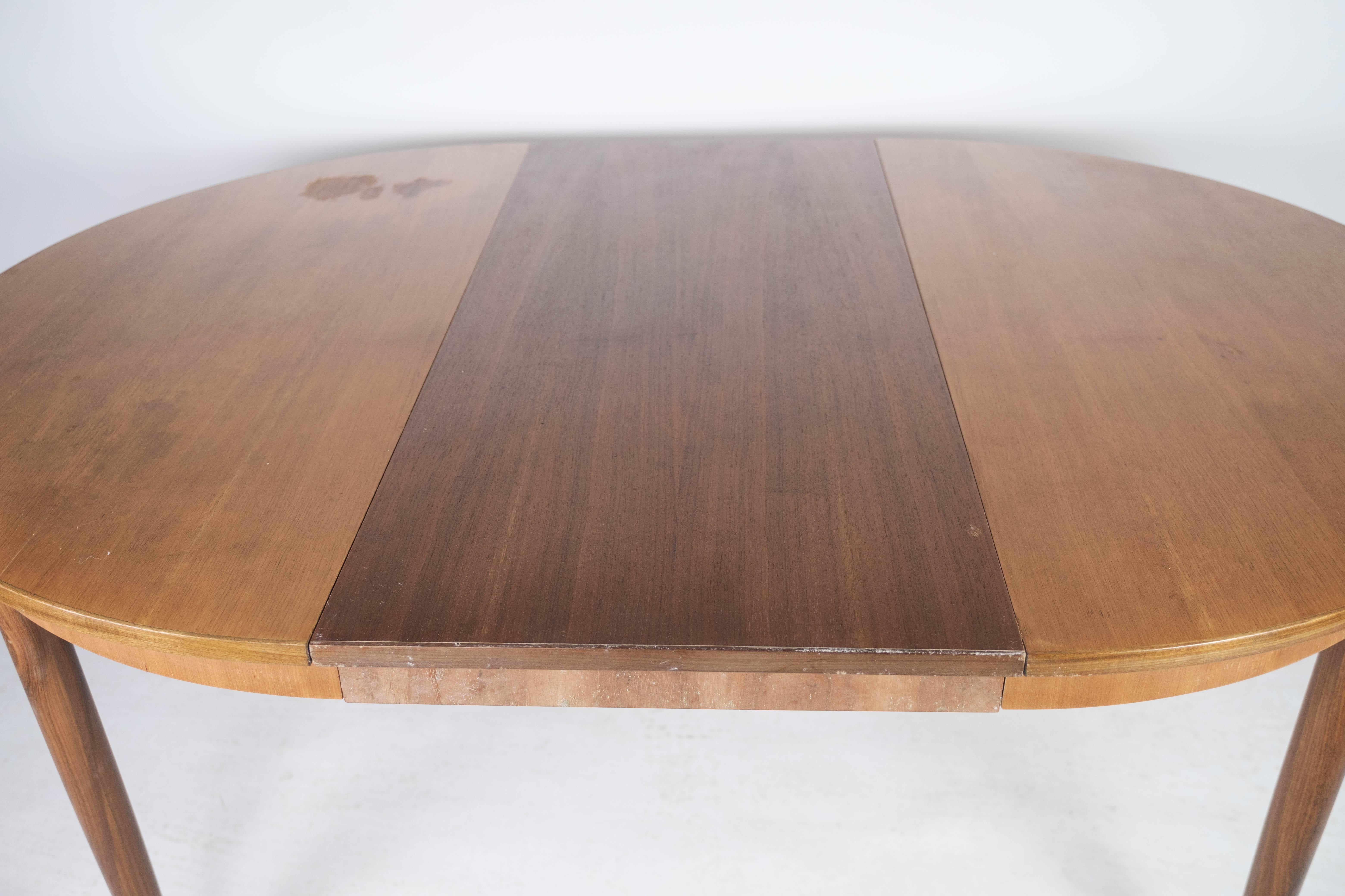 Dining Table Made In Teak With Extensions, Danish Design From 1960s For Sale 9