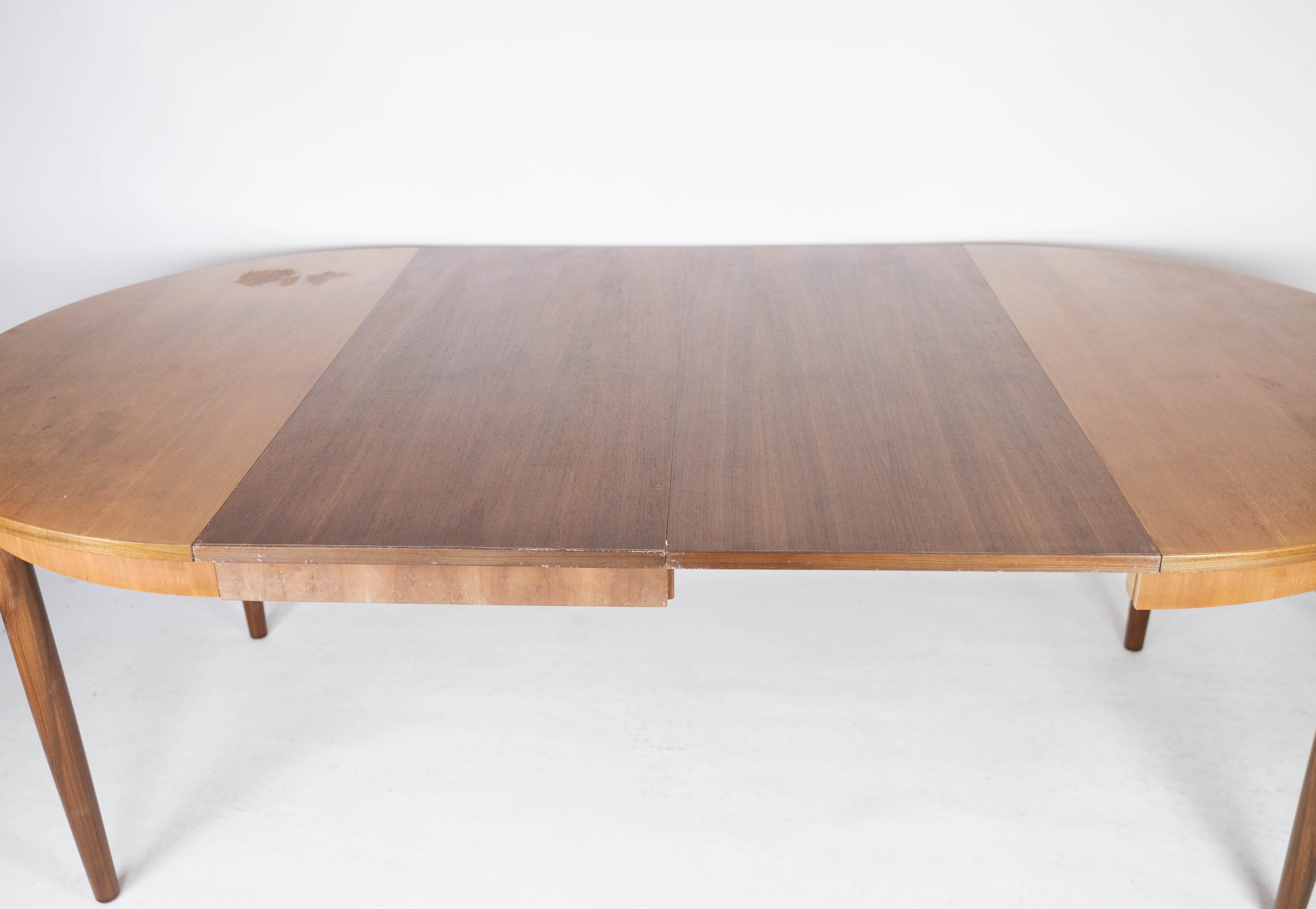 Dining Table Made In Teak With Extensions, Danish Design From 1960s For Sale 11