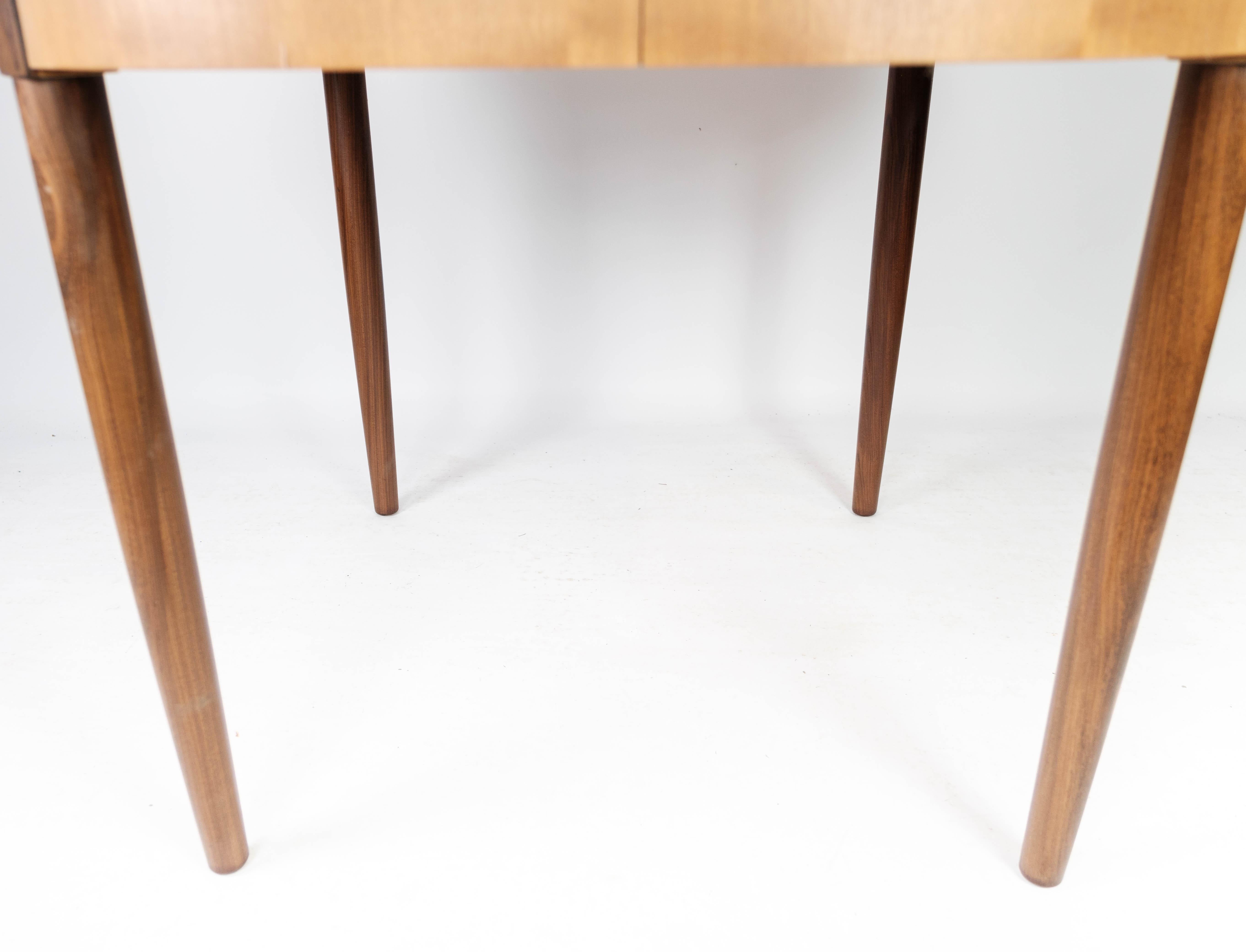 Dining Table Made In Teak With Extensions, Danish Design From 1960s For Sale 4