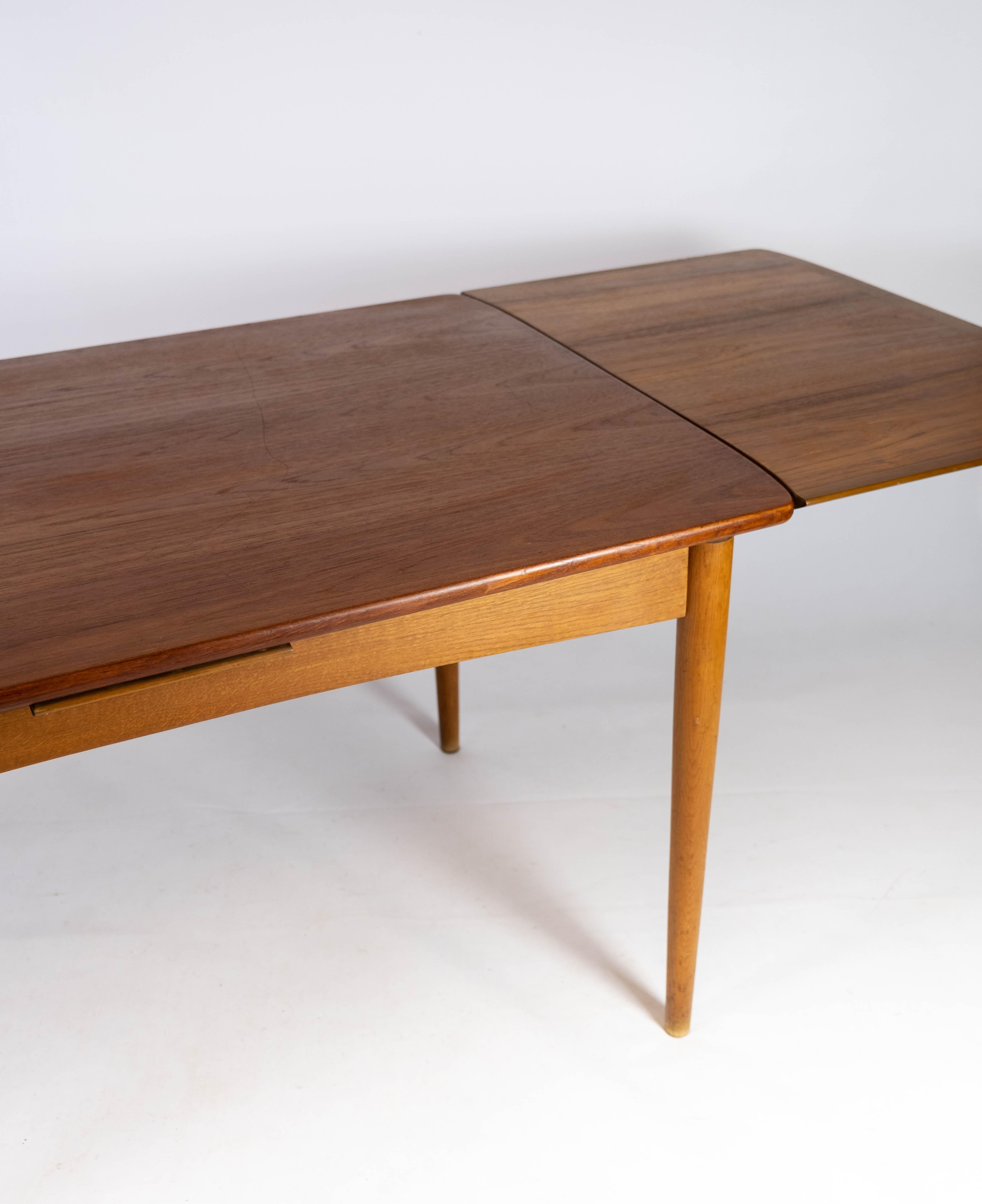 Dining Table in Teak with Extentions and Legs in Oak, of Danish Design, 1960s 5