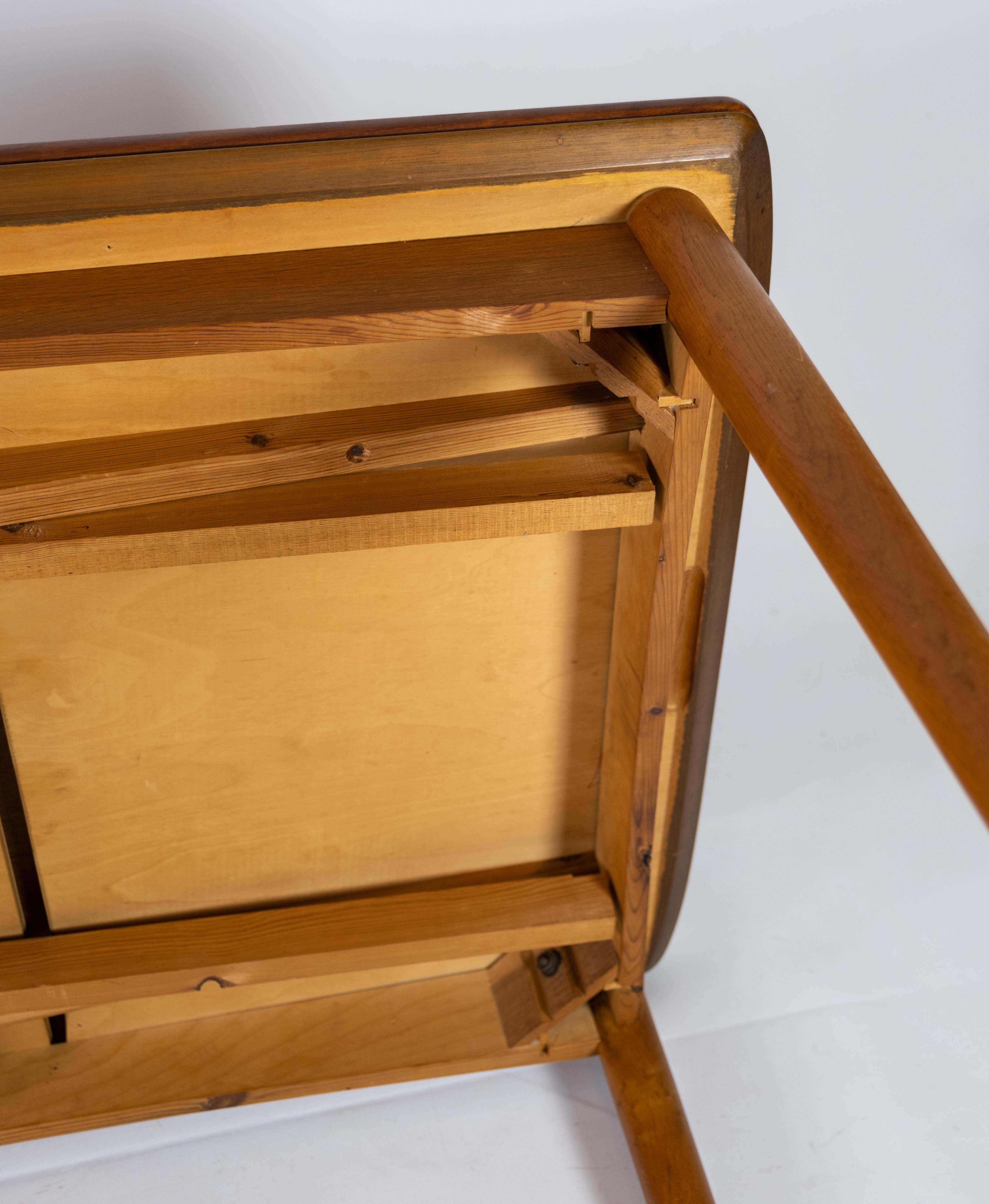 Table de salle à manger en teck avec rallonges et pieds en Oak des années 1960 en vente 8