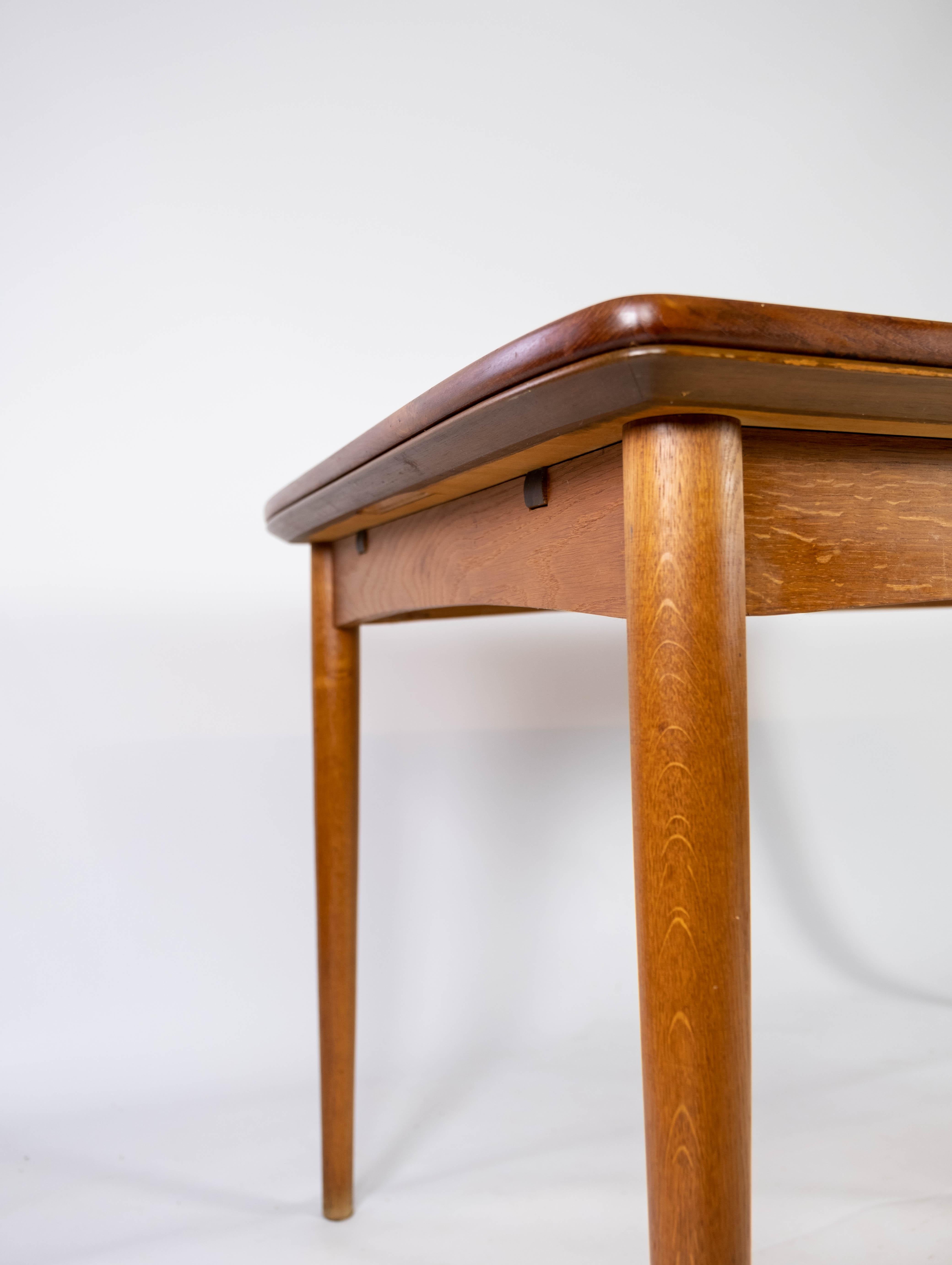 Dining Table in Teak with Extentions and Legs in Oak, of Danish Design, 1960s 1