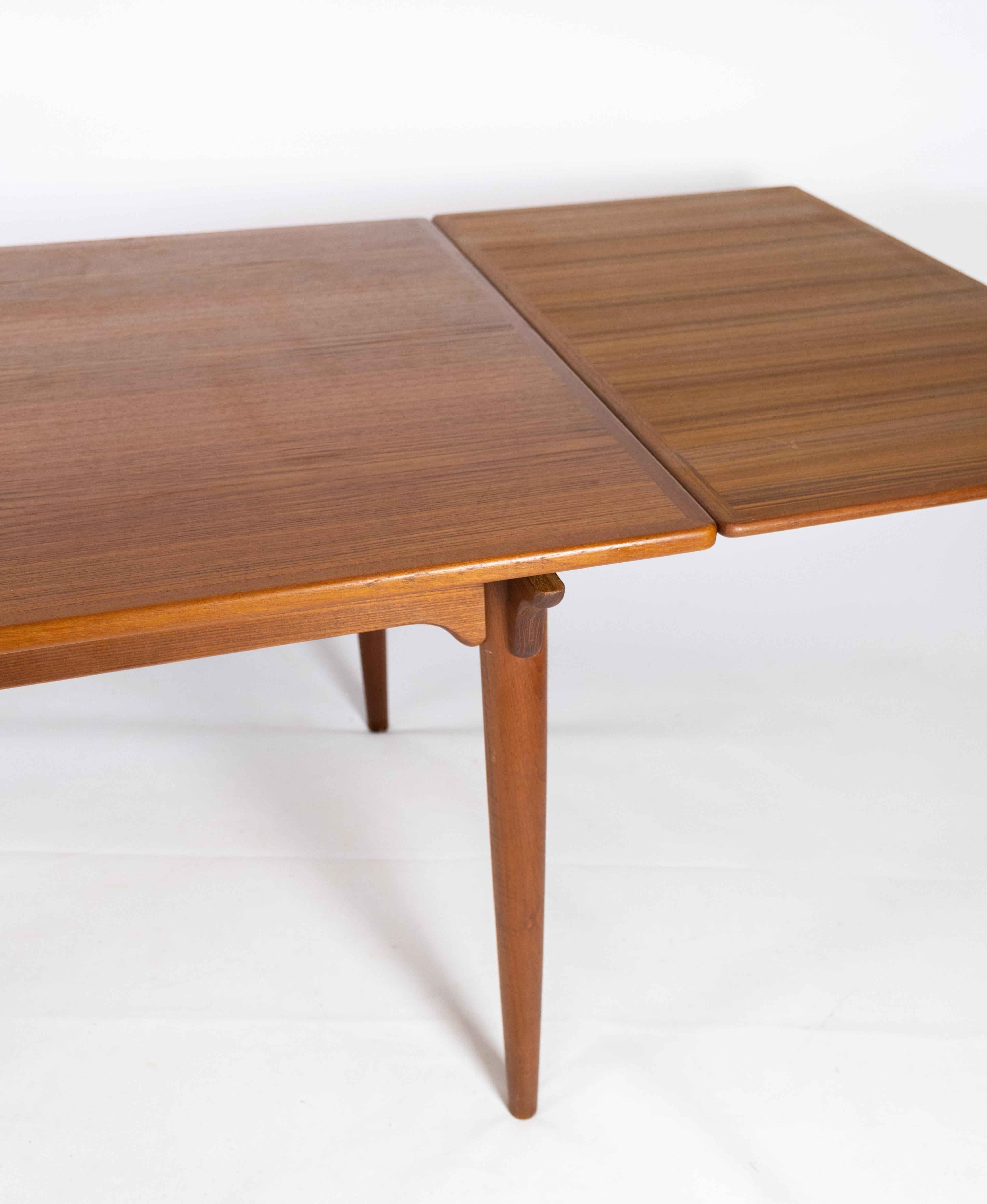 Dining Table Made In Teak With Extentions, Danish Design From 1960s For Sale 6
