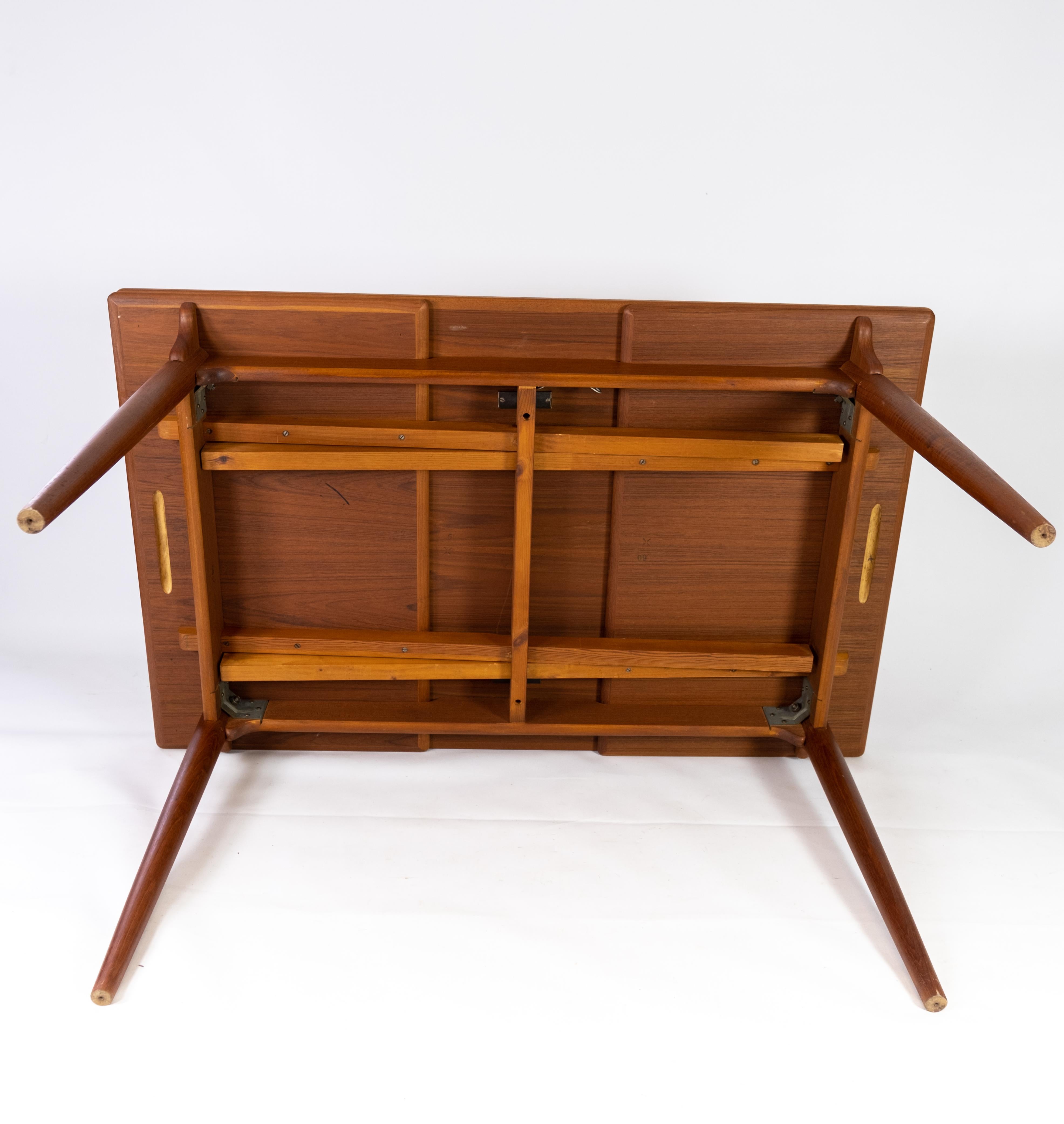 Dining Table Made In Teak With Extentions, Danish Design From 1960s For Sale 7