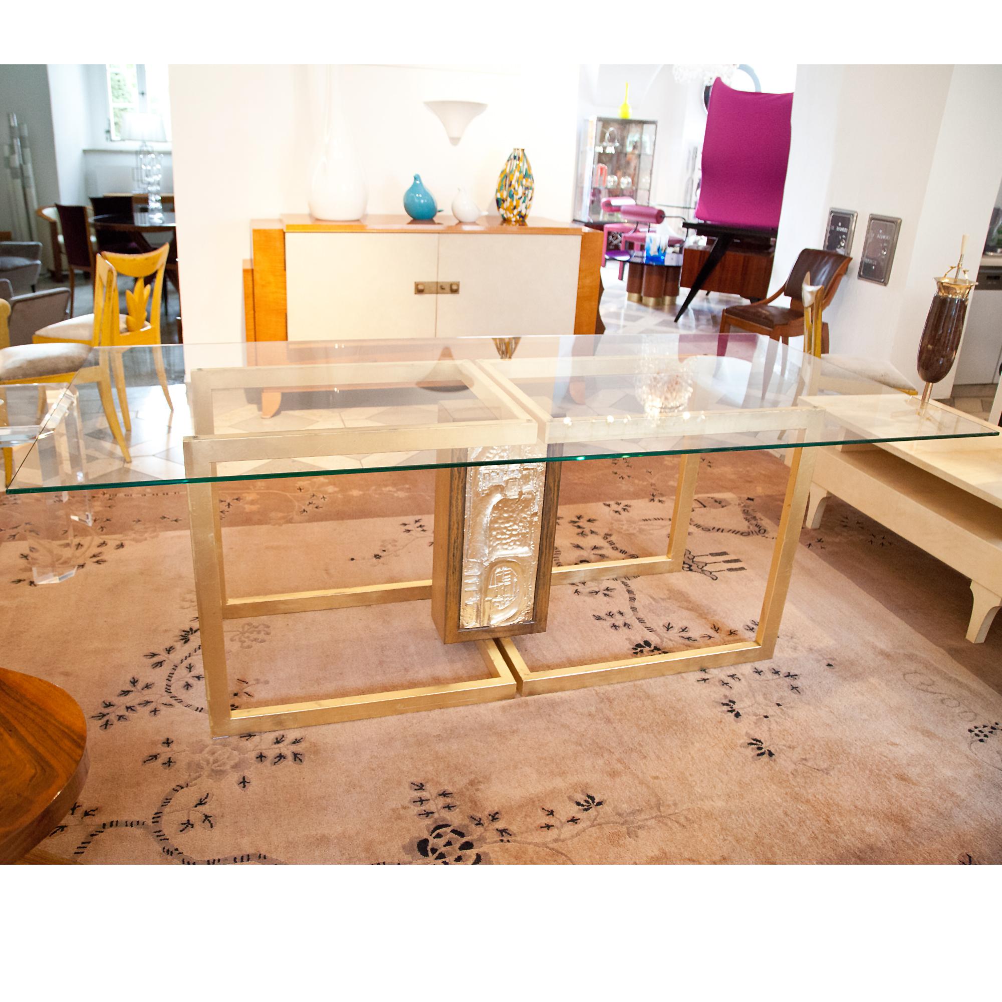 Brass Dining Table in the Style of Nerone Patuzzi, Italy, 1960s