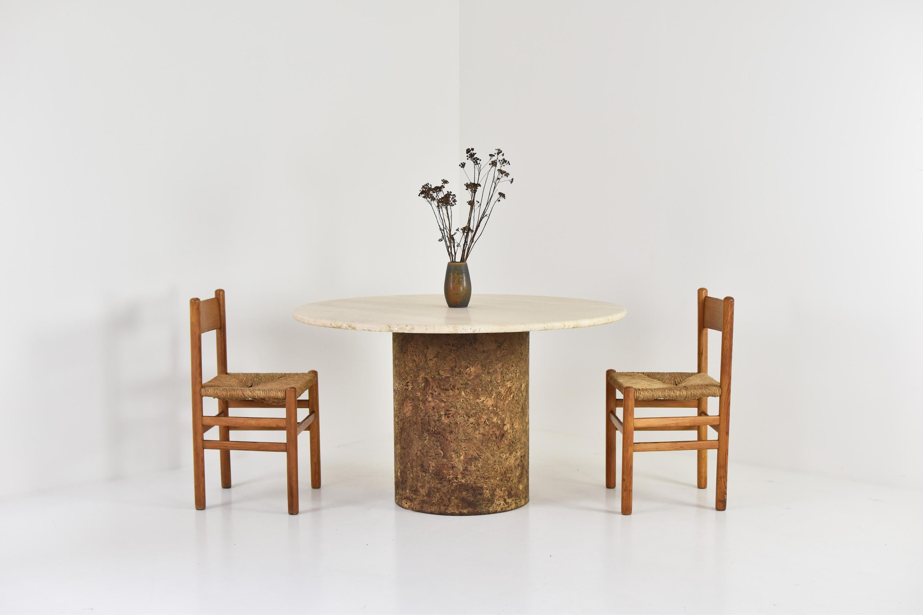 Dining Table in Travertine and Cork from the 1960’s 4