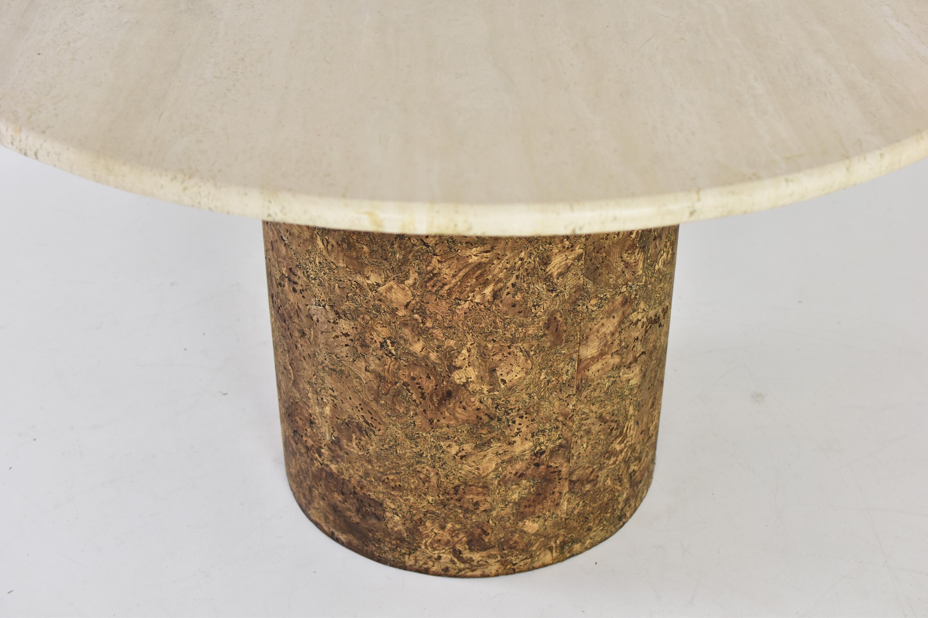 Dining Table in Travertine and Cork from the 1960’s In Good Condition In Antwerp, BE