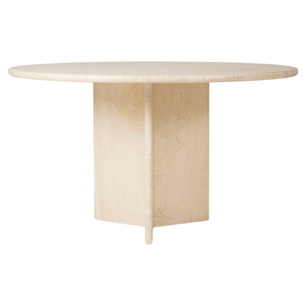 Circular Dining Table in Travertine at 1stDibs