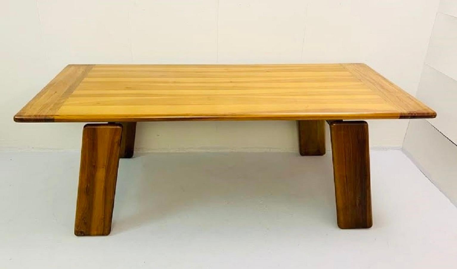 Italian Dining Table in Walnut by Afra & Tobia Scarpa, Italy, 1980s