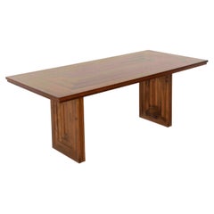 Dining Table in Walnut for Mobil Girgi, Italy 1970s