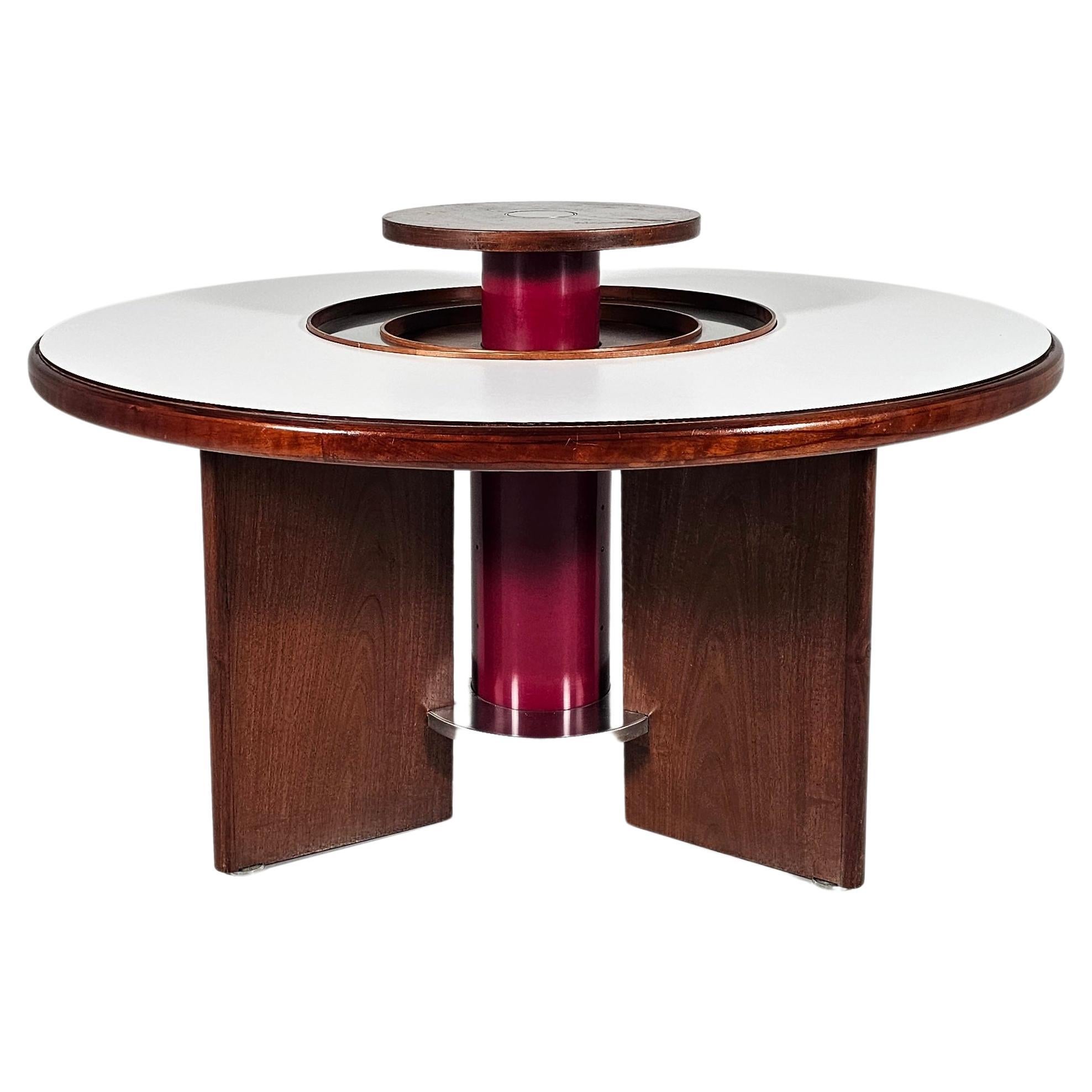 Dining Table in walnut, laminate and steel by Silvio Coppola for Bernini, Italy For Sale