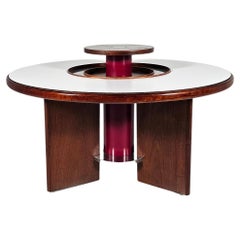 Dining Table in walnut, laminate and steel by Silvio Coppola for Bernini, Italy
