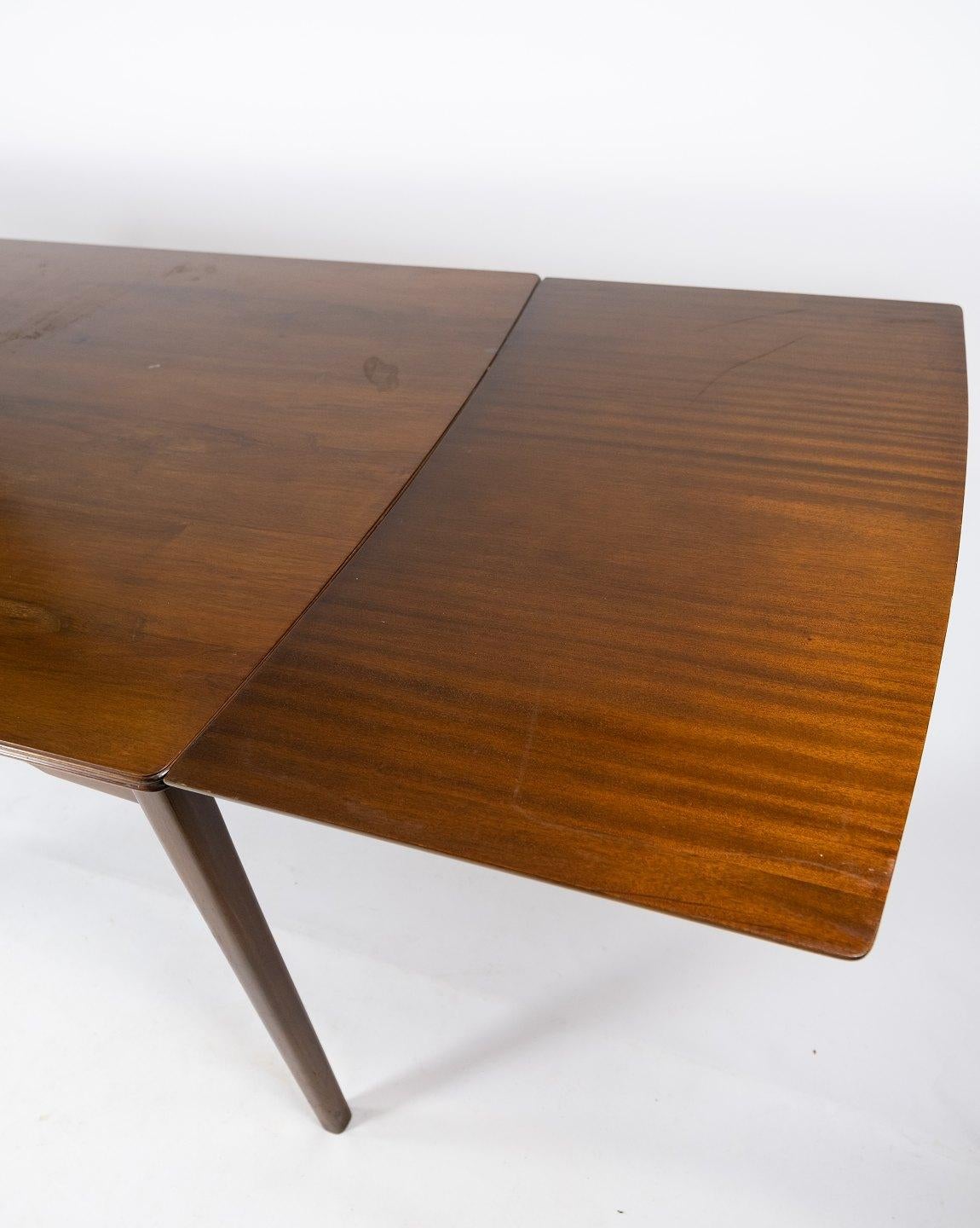 Dining Table Made In Walnut With Extension, Danish Design From 1960s For Sale 1