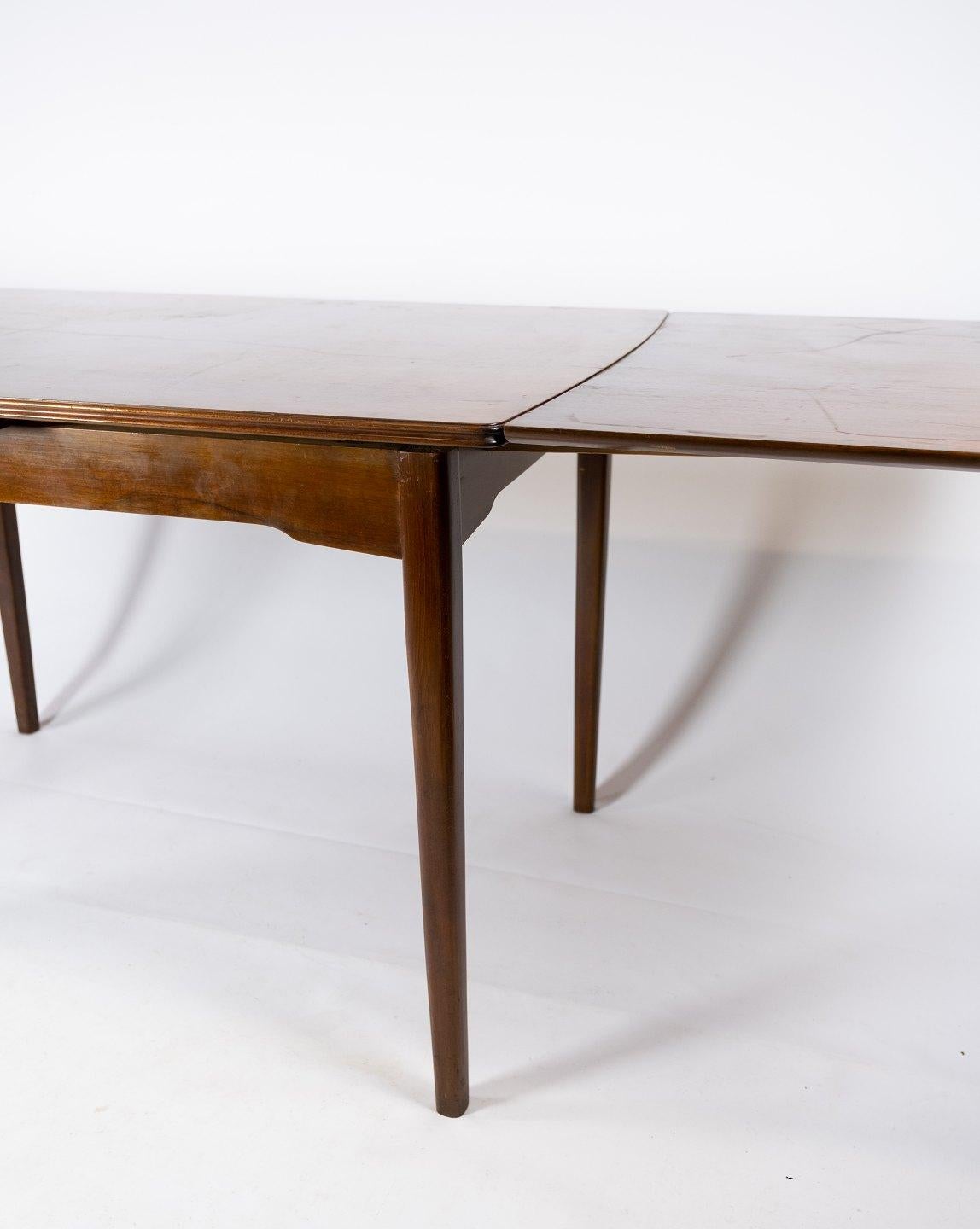 Dining Table Made In Walnut With Extension, Danish Design From 1960s For Sale 2