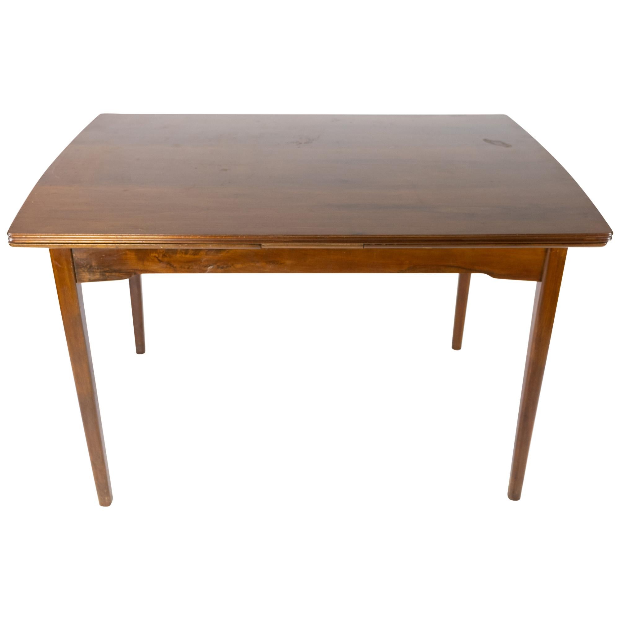 Dining Table in Walnut with Extension of Danish Design from the 1960s