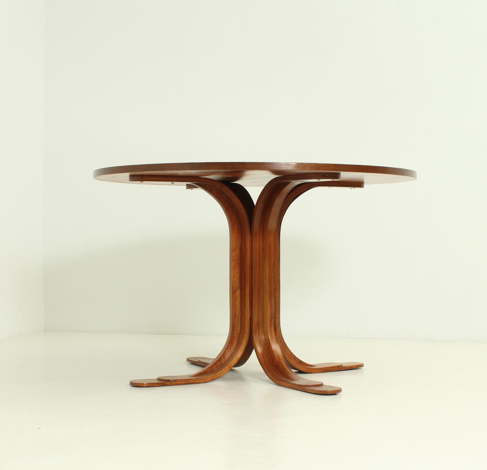 Dining Table in Walnut Wood by Cabos, Spain, 1960's 3