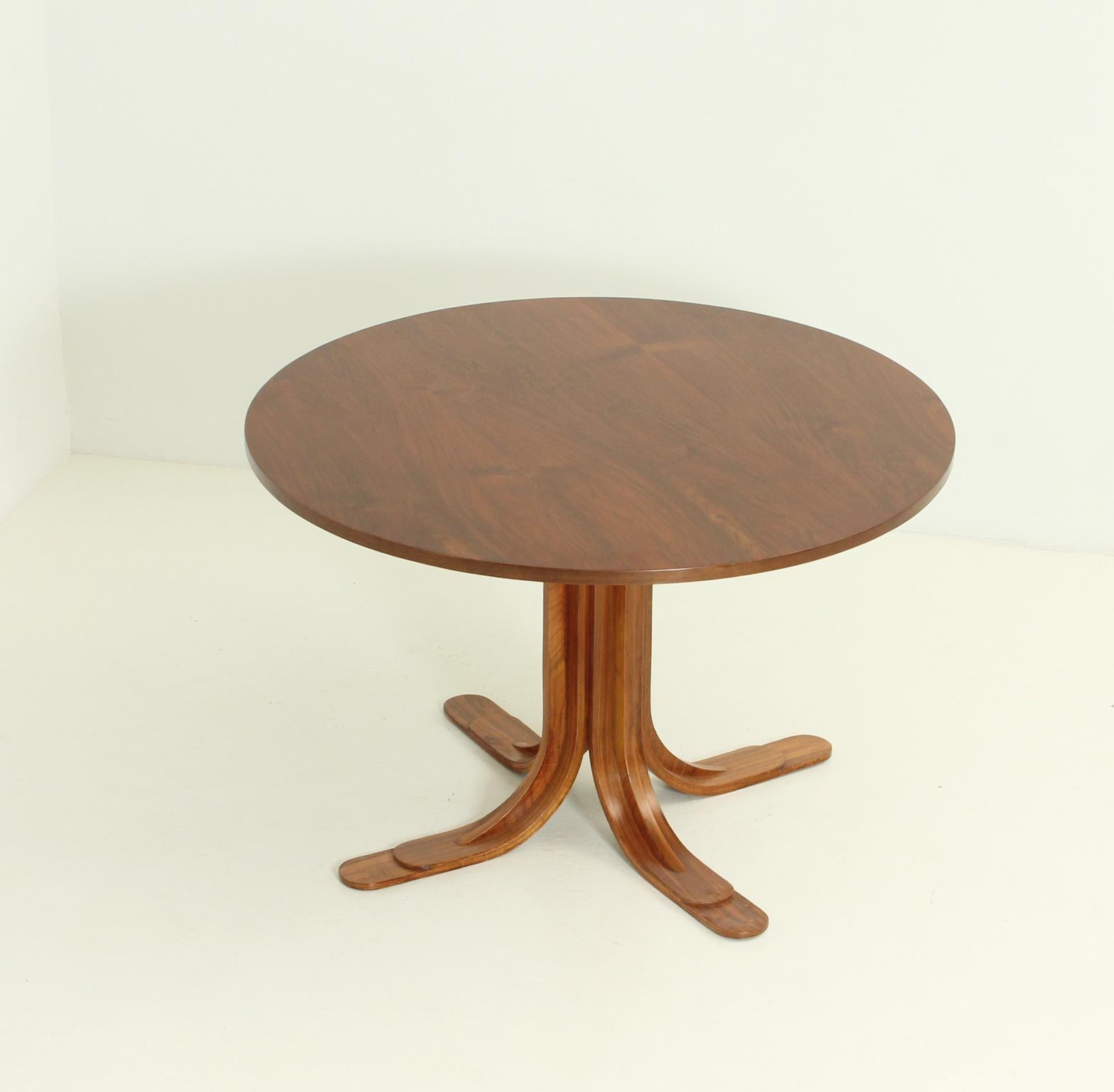 Dining Table in Walnut Wood by Cabos, Spain, 1960's 4