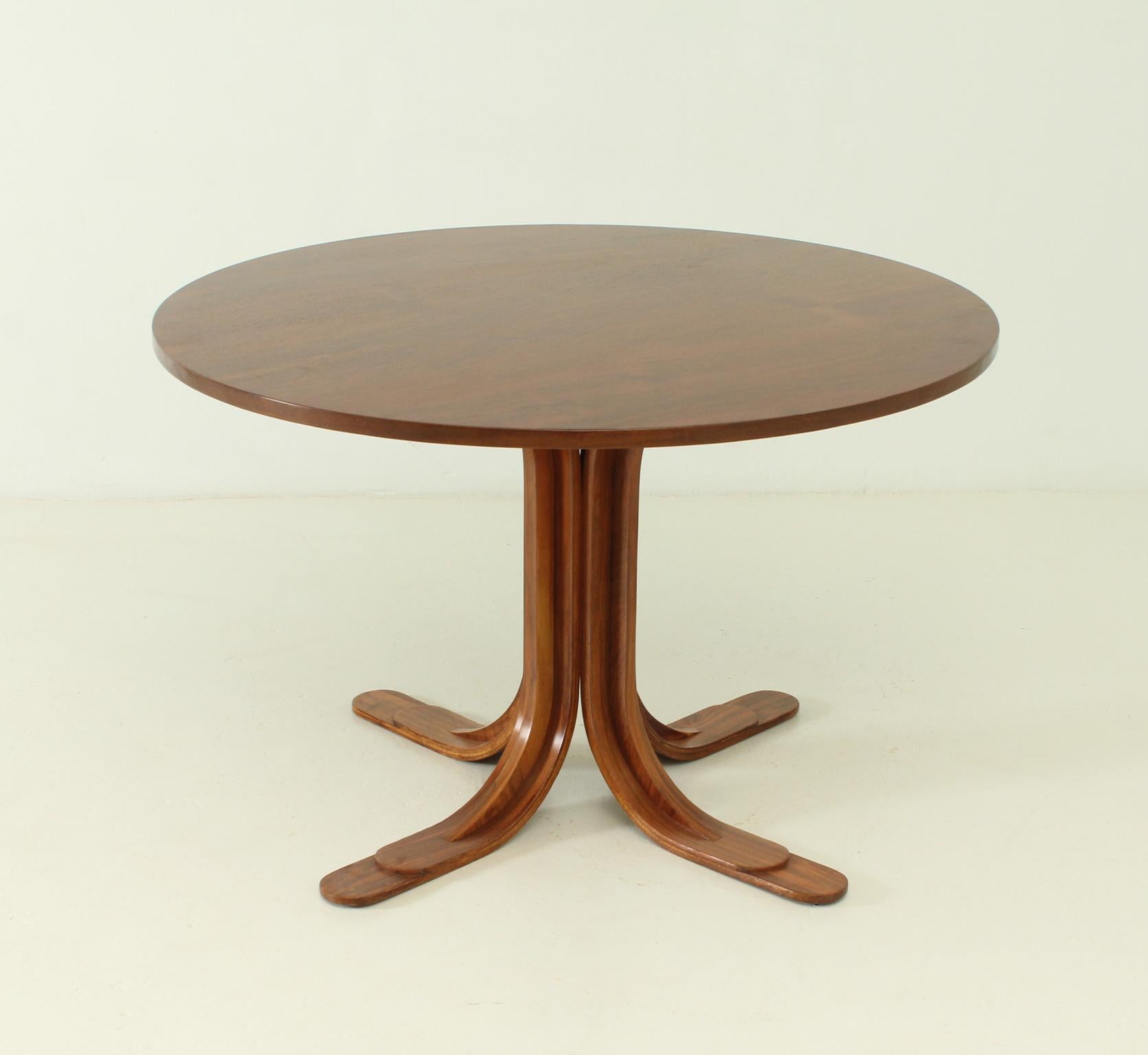 Dining Table in Walnut Wood by Cabos, Spain, 1960's 2