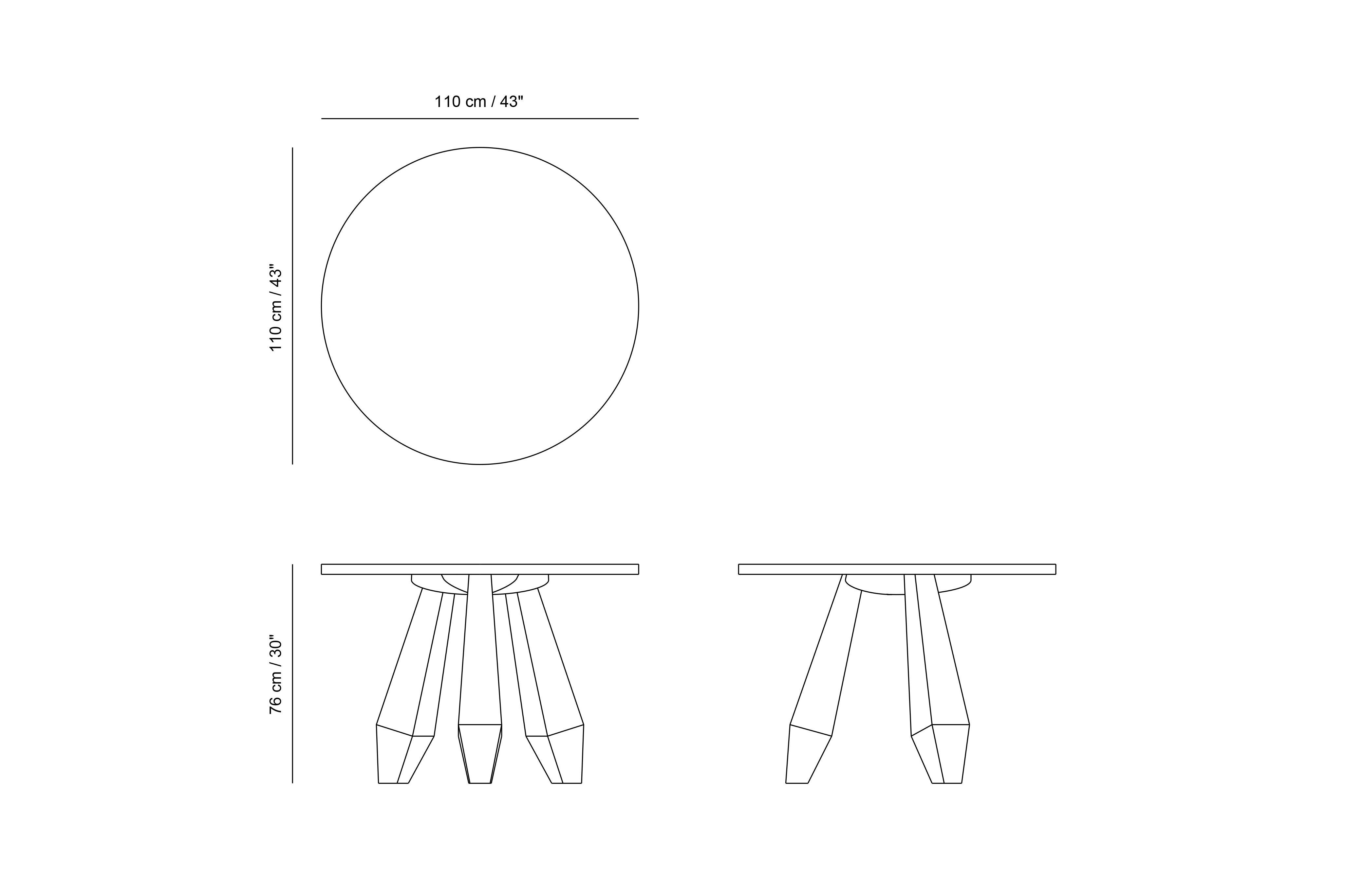 Fait main Table de salle à manger inspirée par le design du tabouret Sandoz de Charlotte Perriand en vente