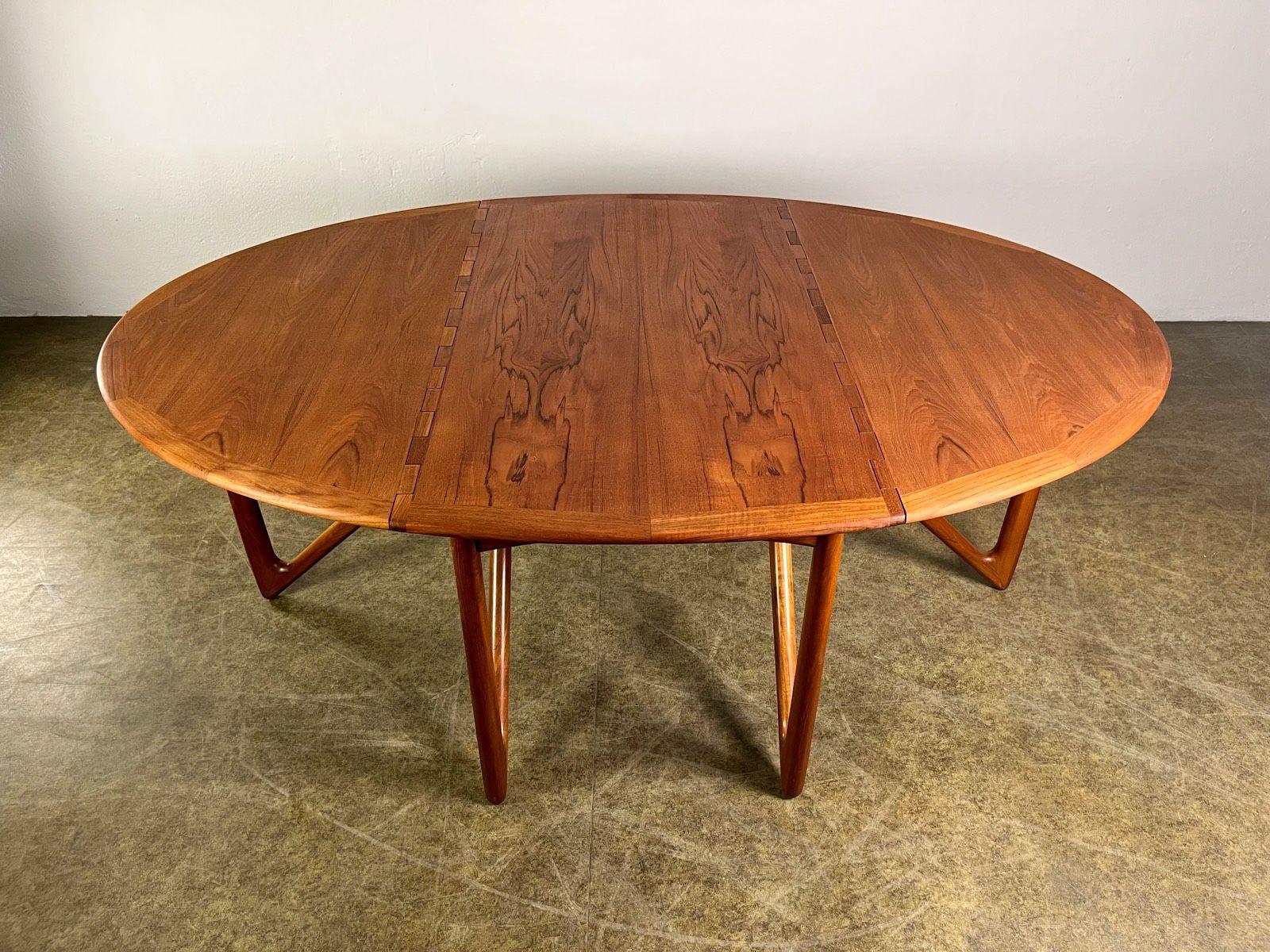 Table de salle à manger Kurt Østervig Gateleg Teck Moyen Siècle en vente 5