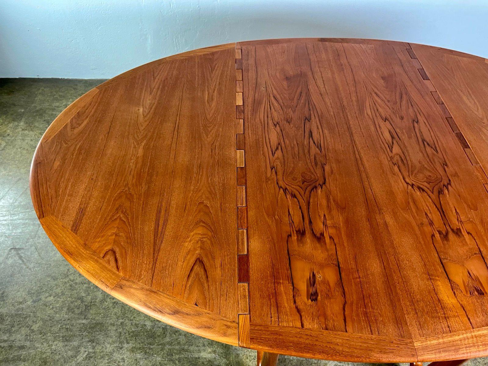 Table de salle à manger Kurt Østervig Gateleg Teck Moyen Siècle en vente 9