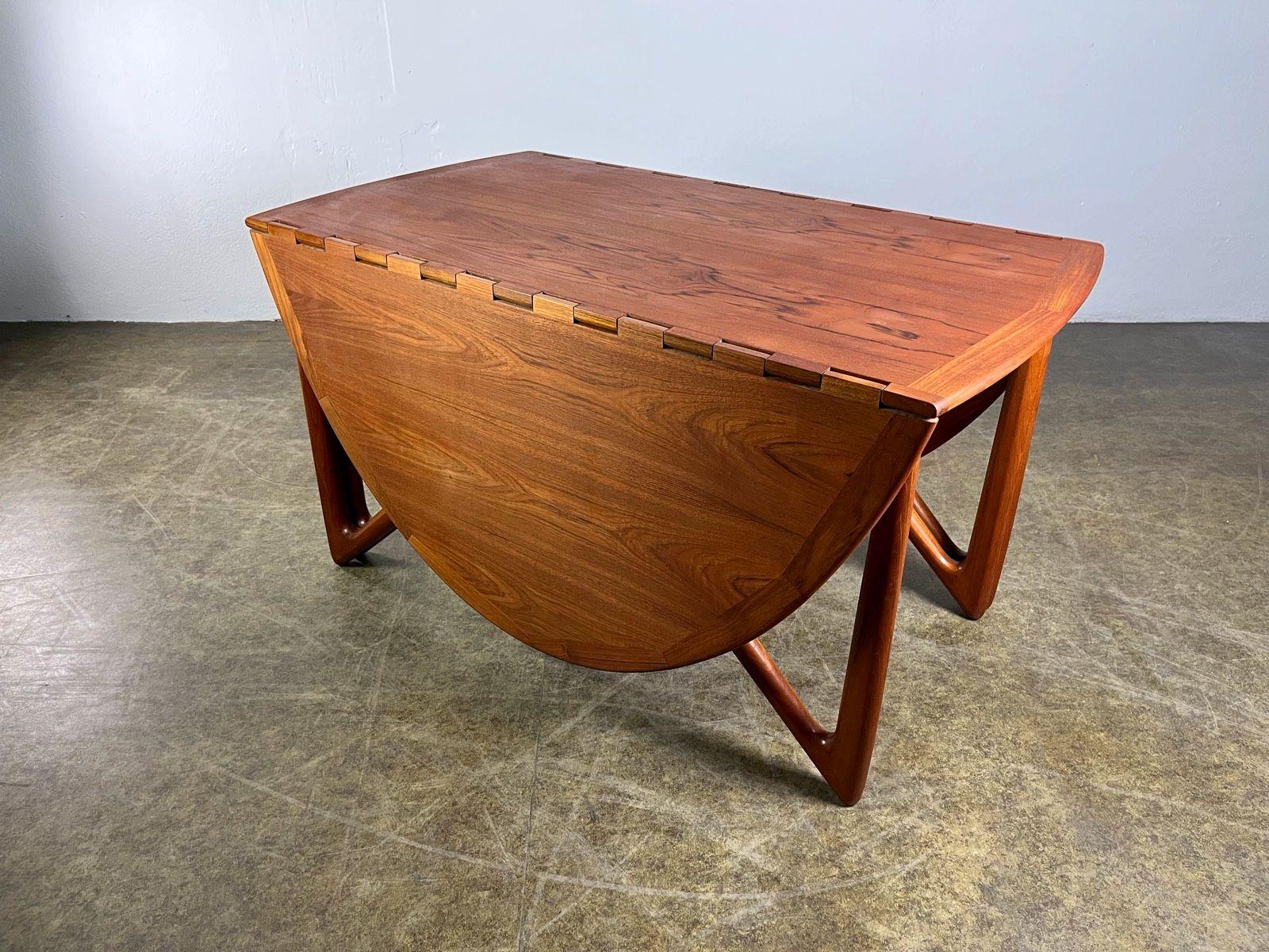 Danois Table de salle à manger Kurt Østervig Gateleg Teck Moyen Siècle en vente