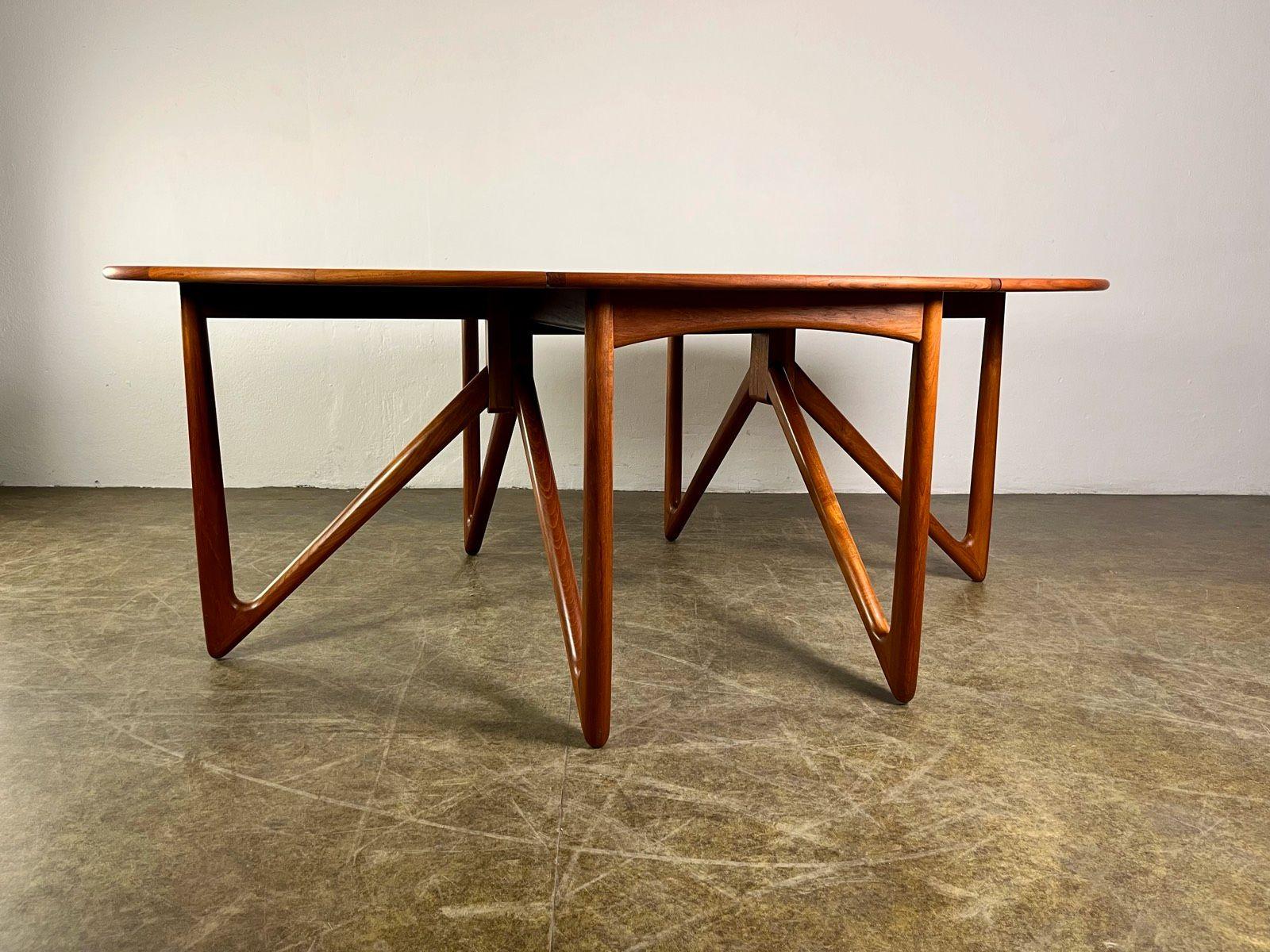 Table de salle à manger Kurt Østervig Gateleg Teck Moyen Siècle en vente 1