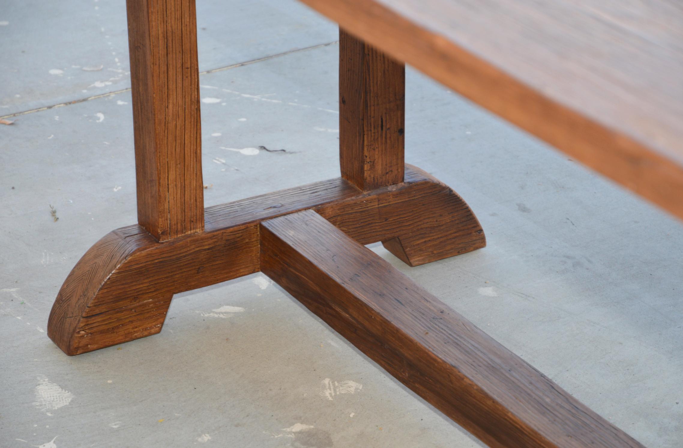 Hand-Crafted Anna Dining Table in Vintage Heart Pine, Built to Order by Petersen Antiques For Sale