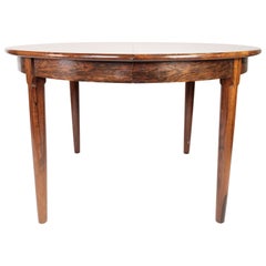 Table de salle à manger fabriquée en bois de rose avec rallonge, design danois des années 1960