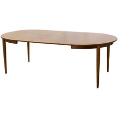 Dining Table Midcentury Teak Oval with 2 Leaves by Scovmand Andersen for Moreddi