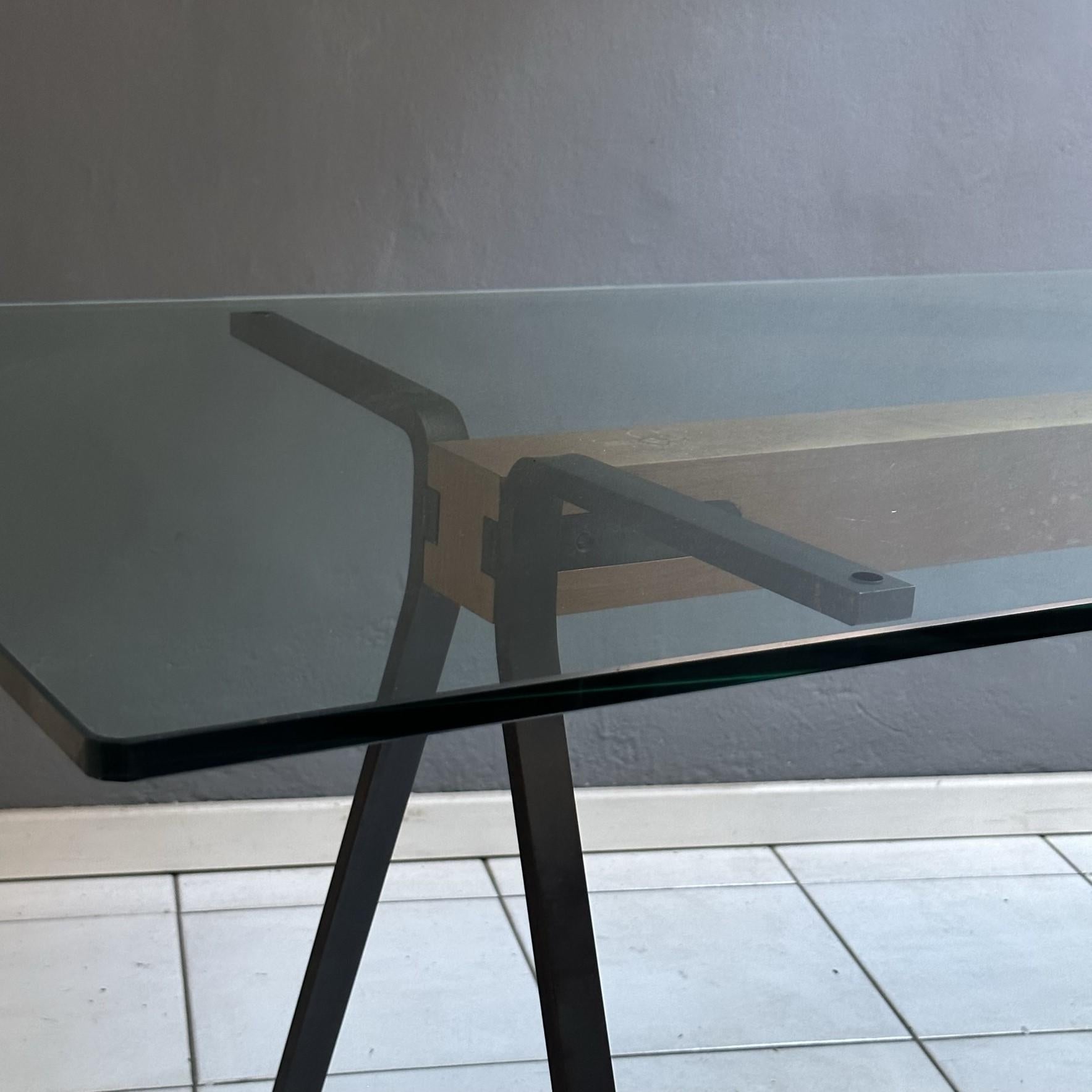 Steel Dining table mod. Frate, designed by Enzo Mari in 1973 produced by Driade For Sale