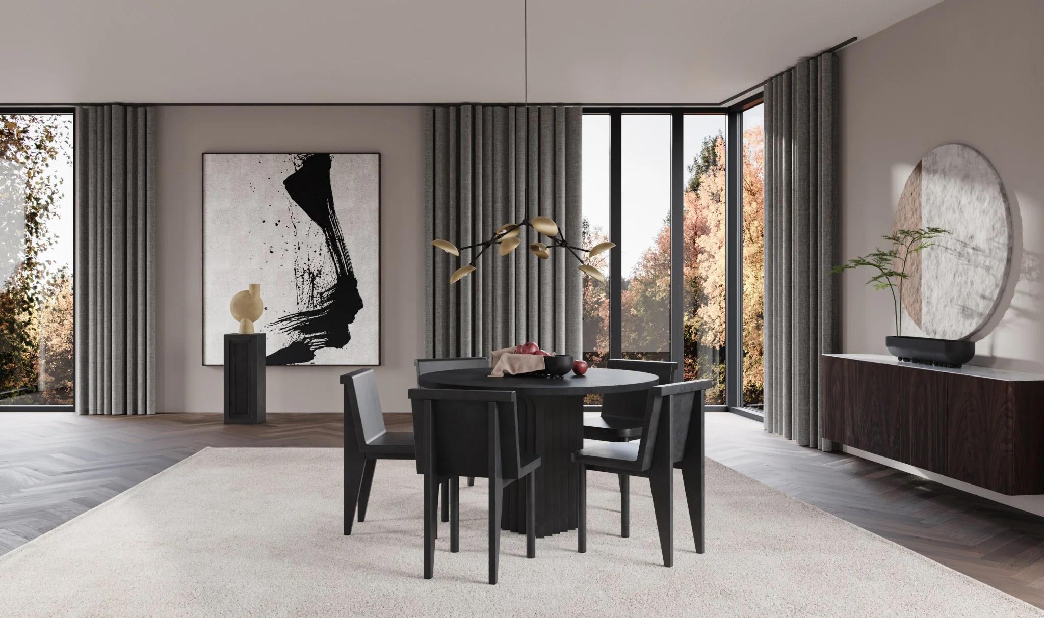 Table de salle à manger, The Pedestal Table, Model Arc, Art Deco Style, Contemporary Work. en vente 3