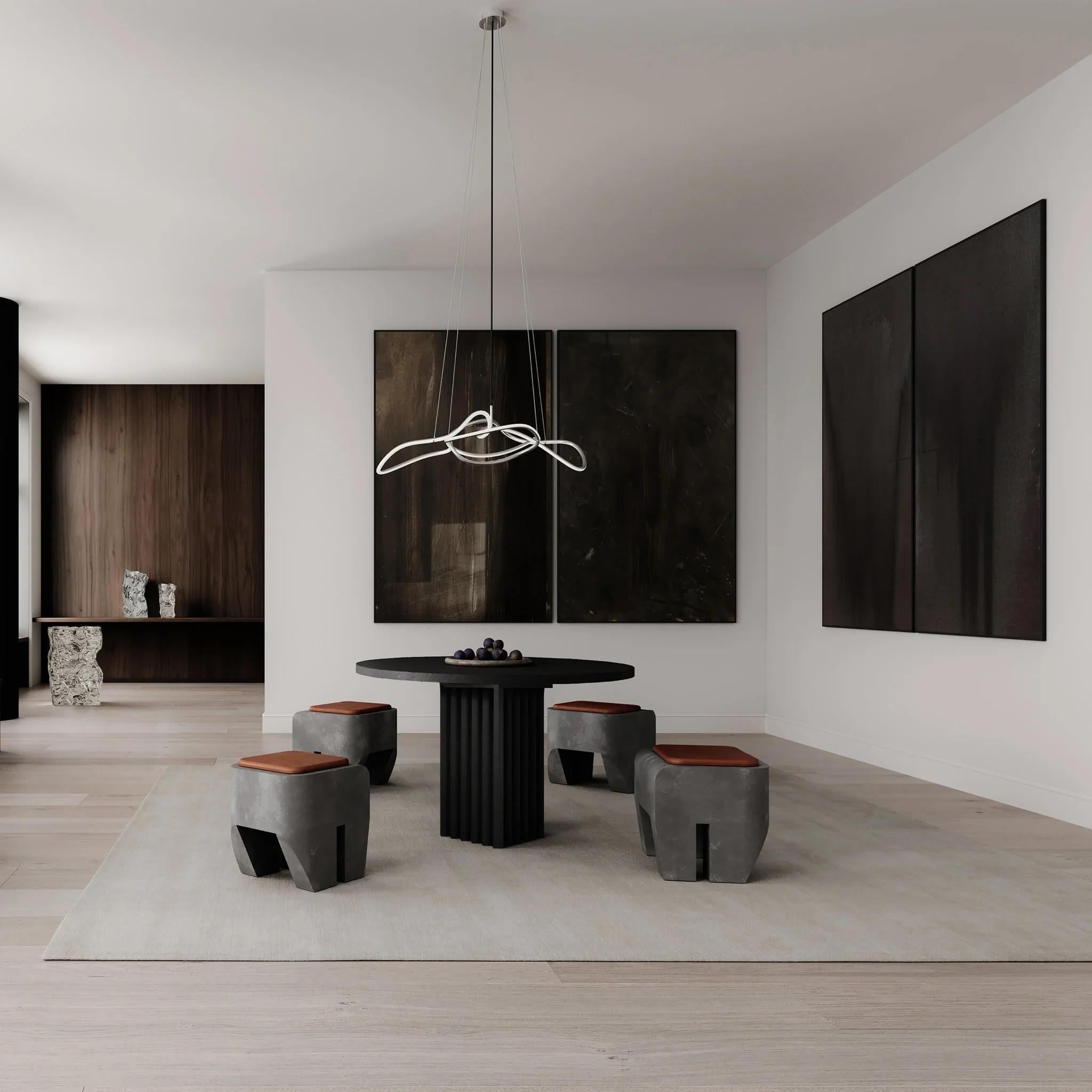 Table de salle à manger, The Pedestal Table, Model Arc, Art Deco Style, Contemporary Work. en vente 4