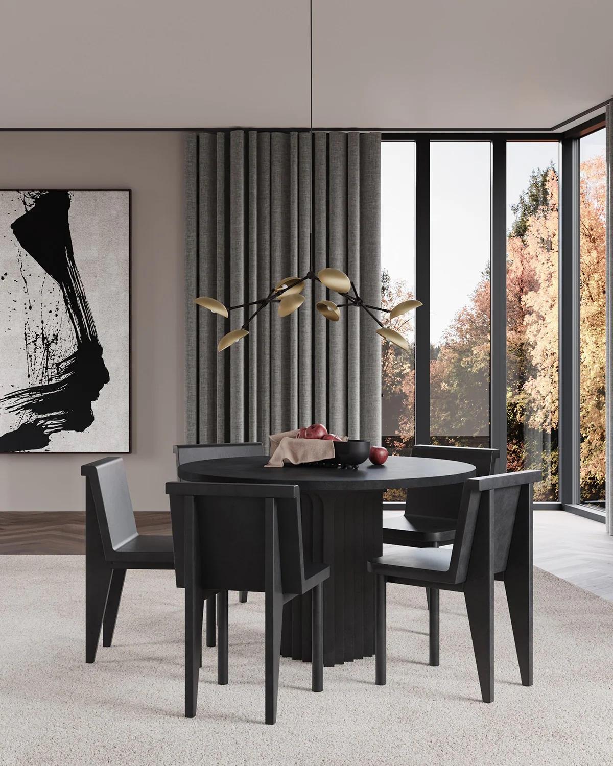 Table de salle à manger, The Pedestal Table, Model Arc, Art Deco Style, Contemporary Work. Neuf - En vente à Saint-Ouen, FR