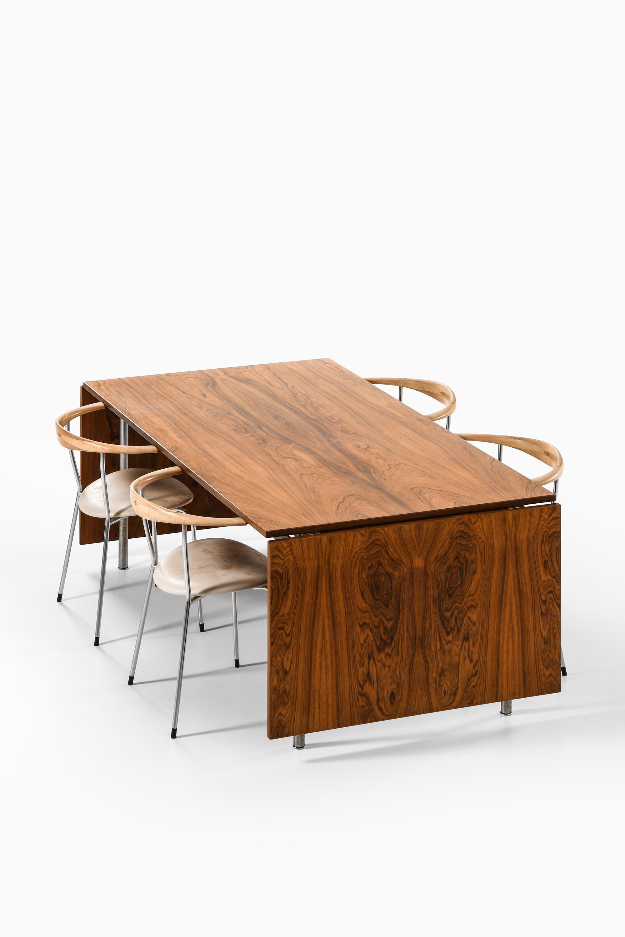 Table de salle à manger, Model No. AT-319, en bois de rose et acier par Hans J. Wegner, années 1960 en vente 5